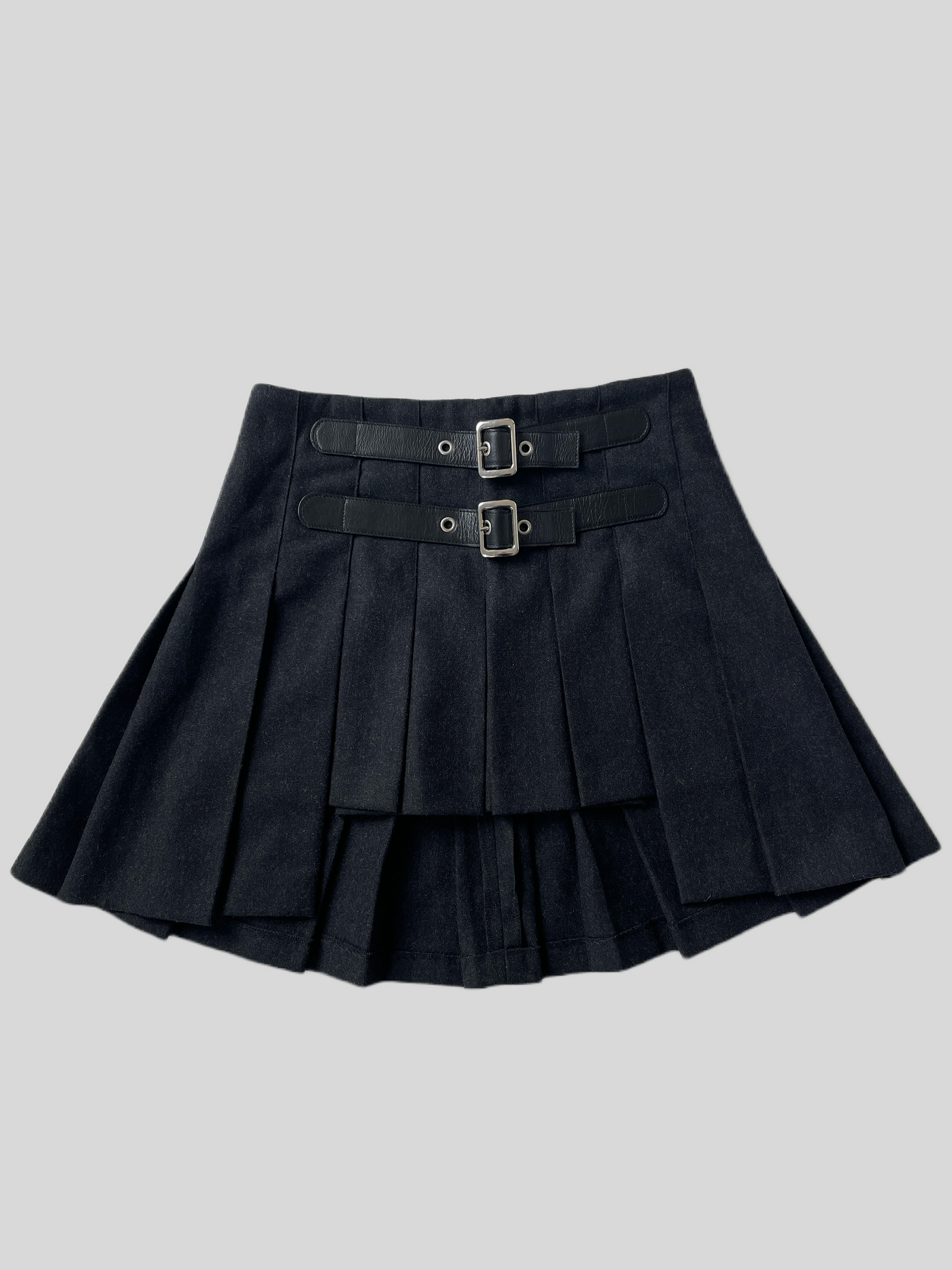 Vintage Dolce & Gabbana S/S 2003 asymmetrical dark grey wool skirt