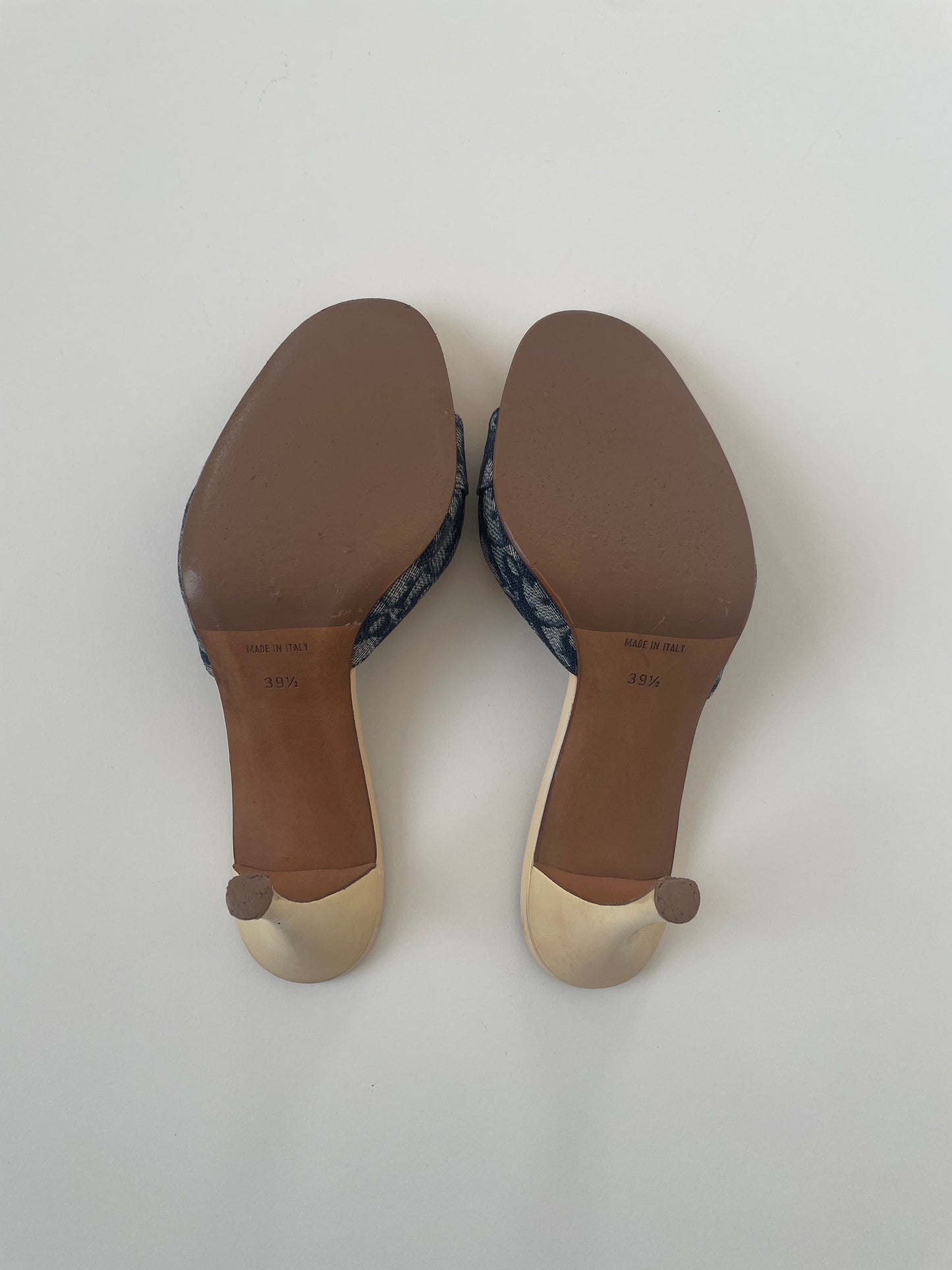 Christian Dior 2000s iconic denim blue monogram lock key heels (EU 39,5 / US 9)