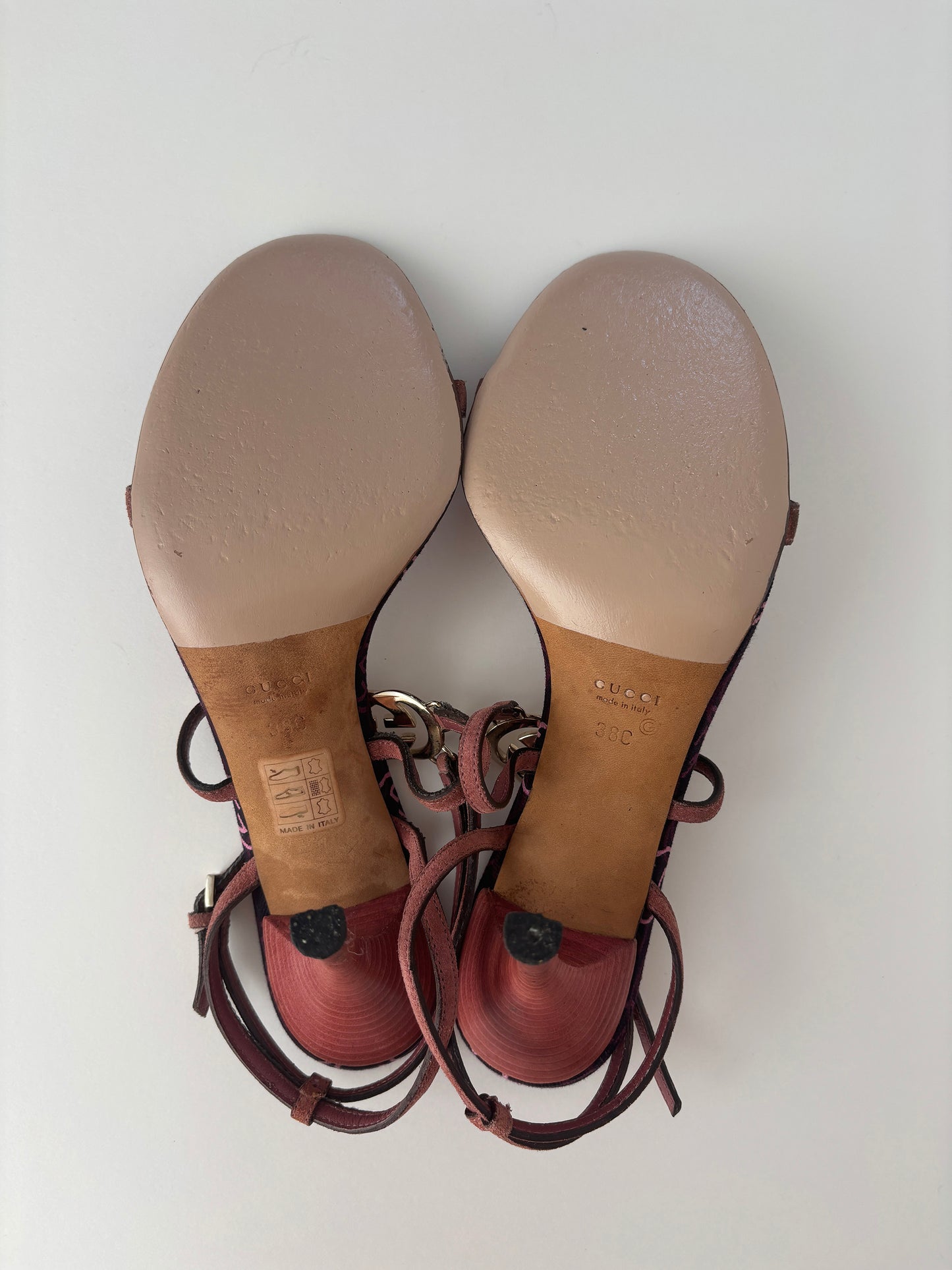 Gucci by Tom Ford 2000s pink interlocking GG sandal heels (EU 38 / US 7.5)