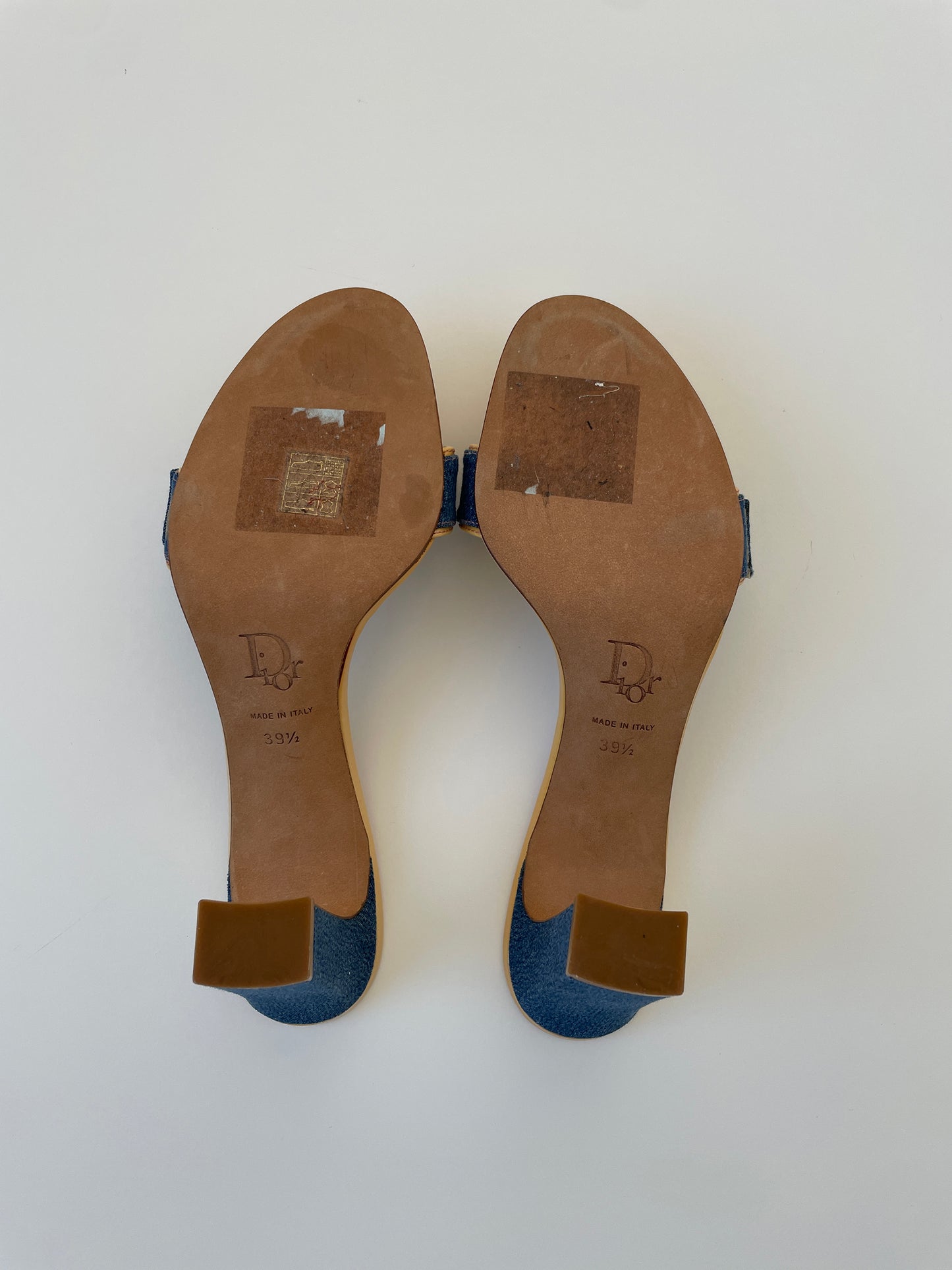 Christian Dior 2000s by John Galliano denim lock key heels UNWORN (EU 39,5 / US 9)