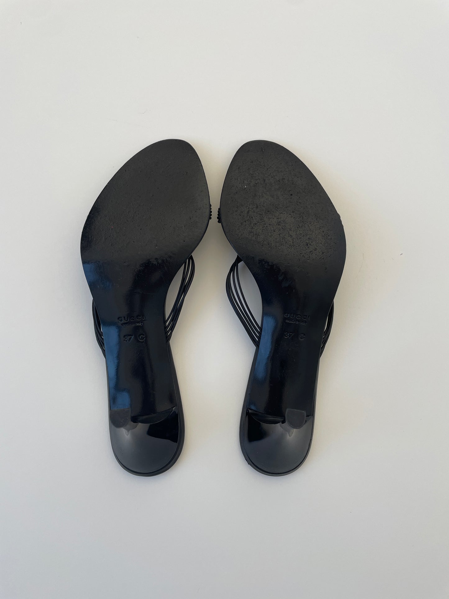 Gucci by Tom Ford black strappy makramee sandal heels (EU 37/ US 6.5)