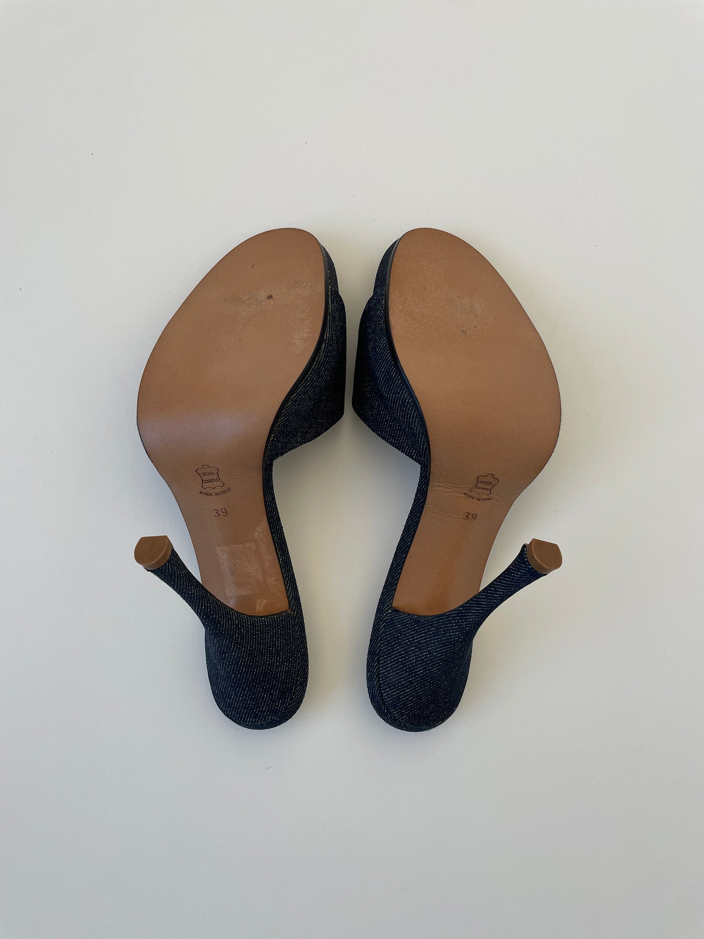 Christian Dior 2000s by John Galliano denim thong heels UNWORN (EU 39 / US 8.5)