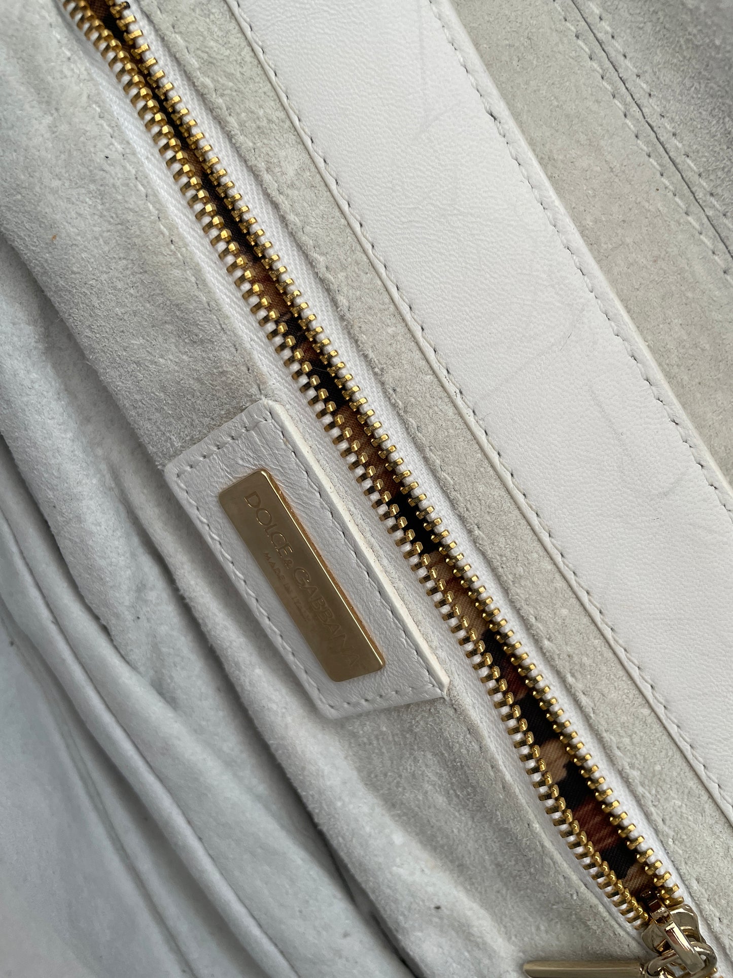 Dolce & Gabbana 2000s white python O-Ring baguette bag