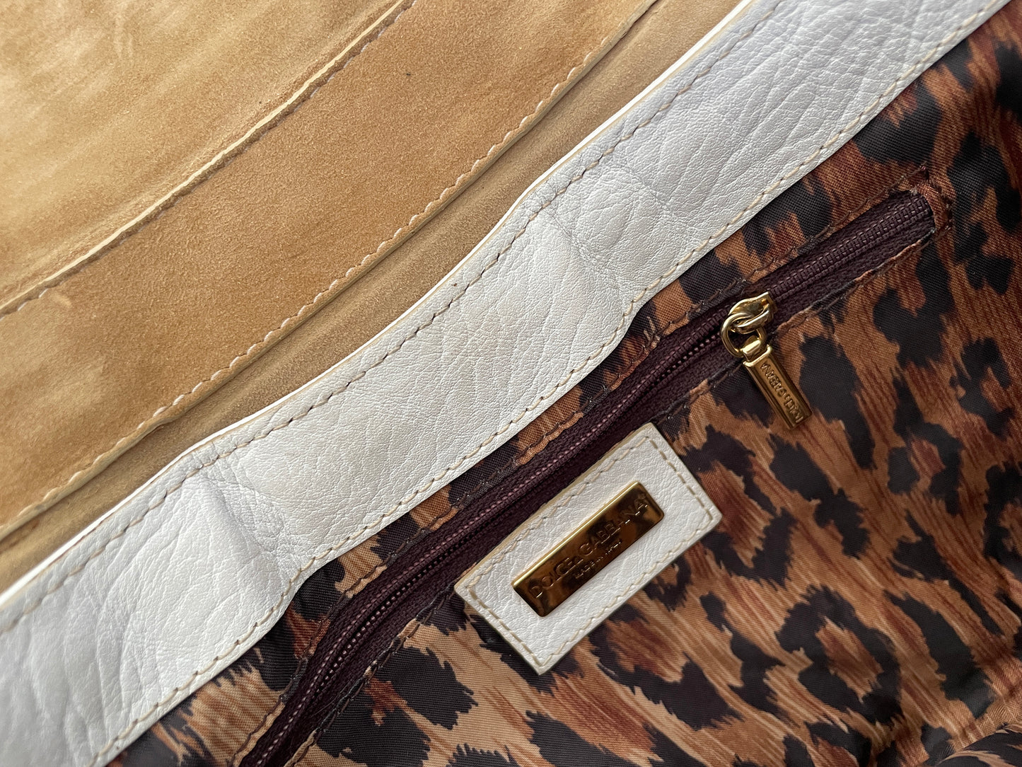 Dolce & Gabbana S/S 2005 raffia white O-Ring XL baguette bag