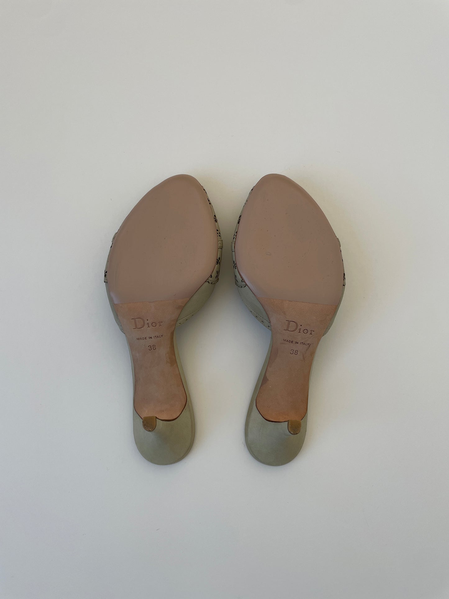 Christian Dior 2000s cream white eyelet mules (EU 38 / US 7.5)