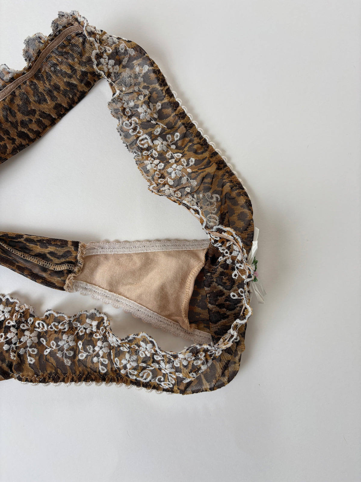 Dolce & Gabbana 2000s mesh leopard top set S-M