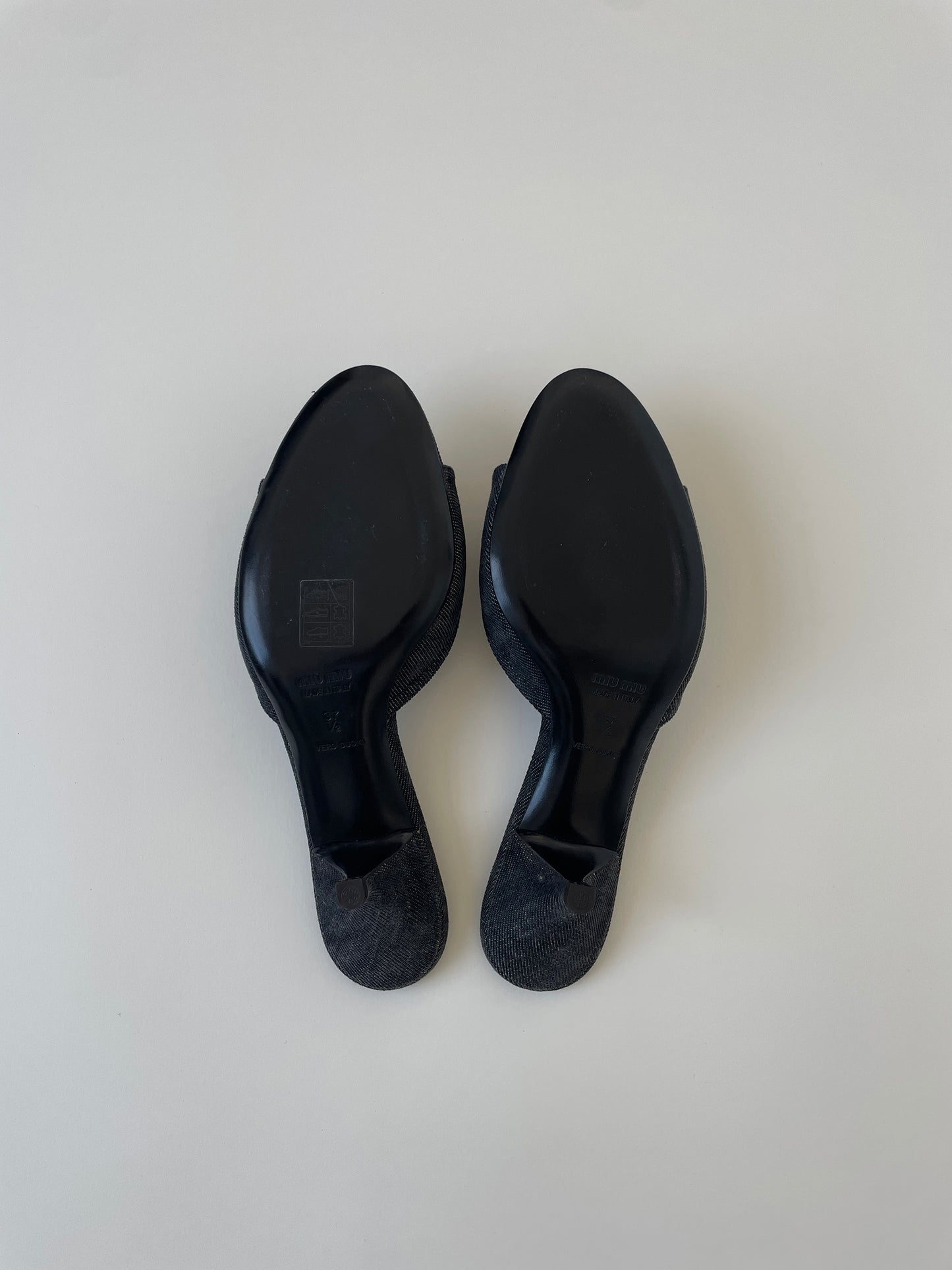 Miu Miu 2000s denim rose kitten heels UNWORN (EU 37,5 / US 7)