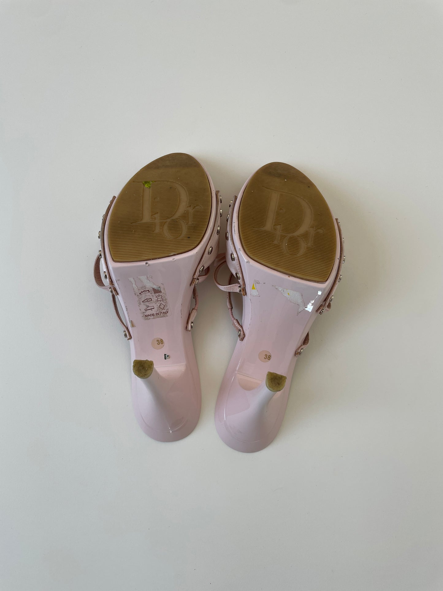 Christian Dior by John Galliano pink satin bow rhinestone platform heels (EU 38 / US 7.5)