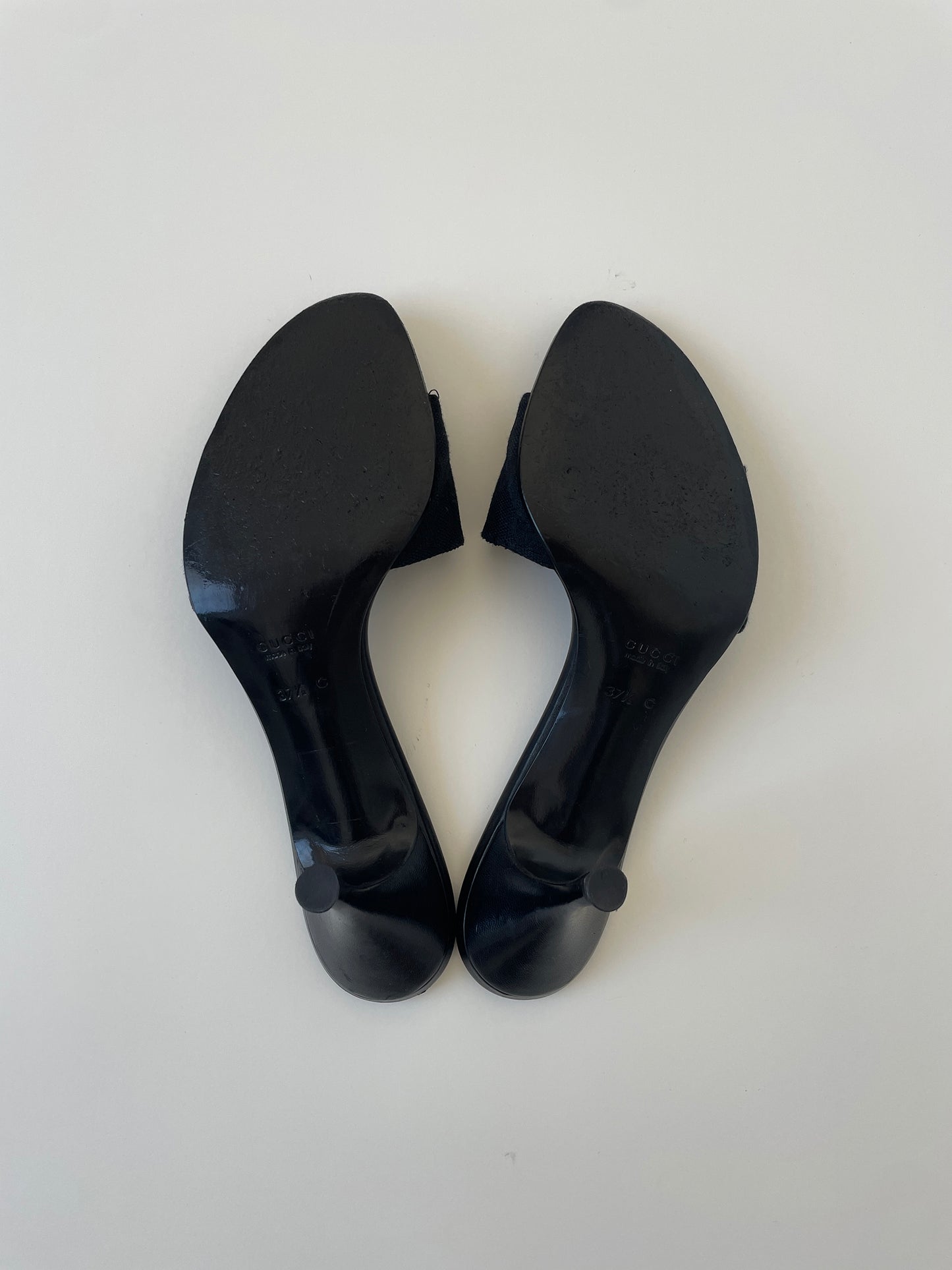 Gucci Cruise by Tom Ford 2001 black monogram sandal heels (EU 37,5 / US 7)