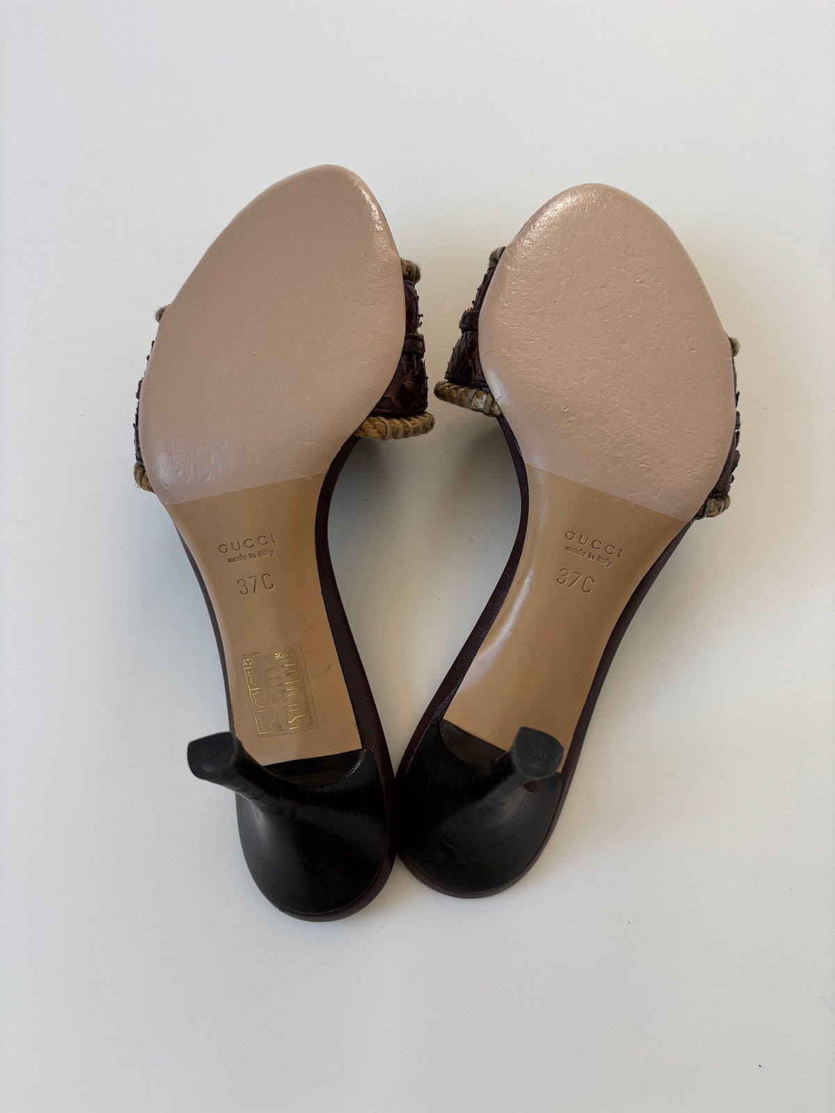 Gucci by Tom Ford 2000s brown python horsebit heels (EU 37 / US 6.5)