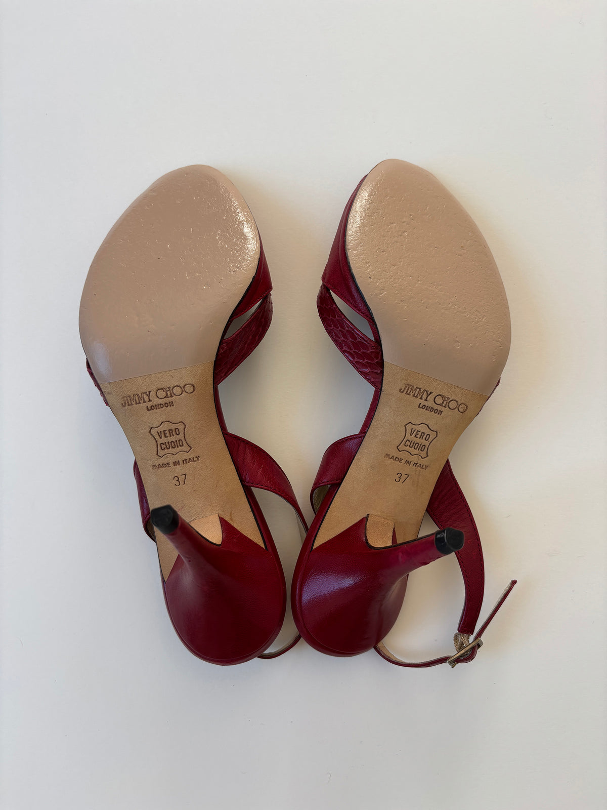 Jimmy Choo 1990s red slingback pumps (EU 36,5 / US 6)
