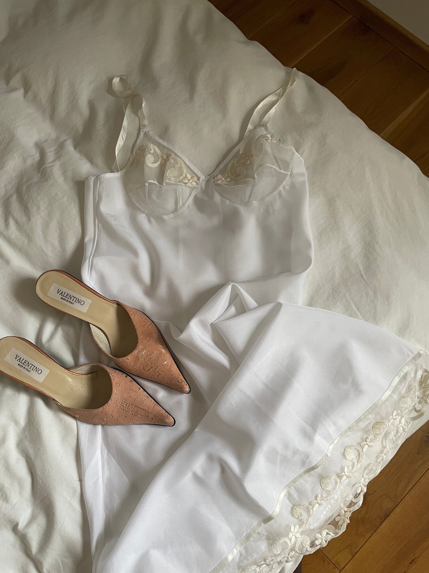 Christian Dior satin lace slip dress