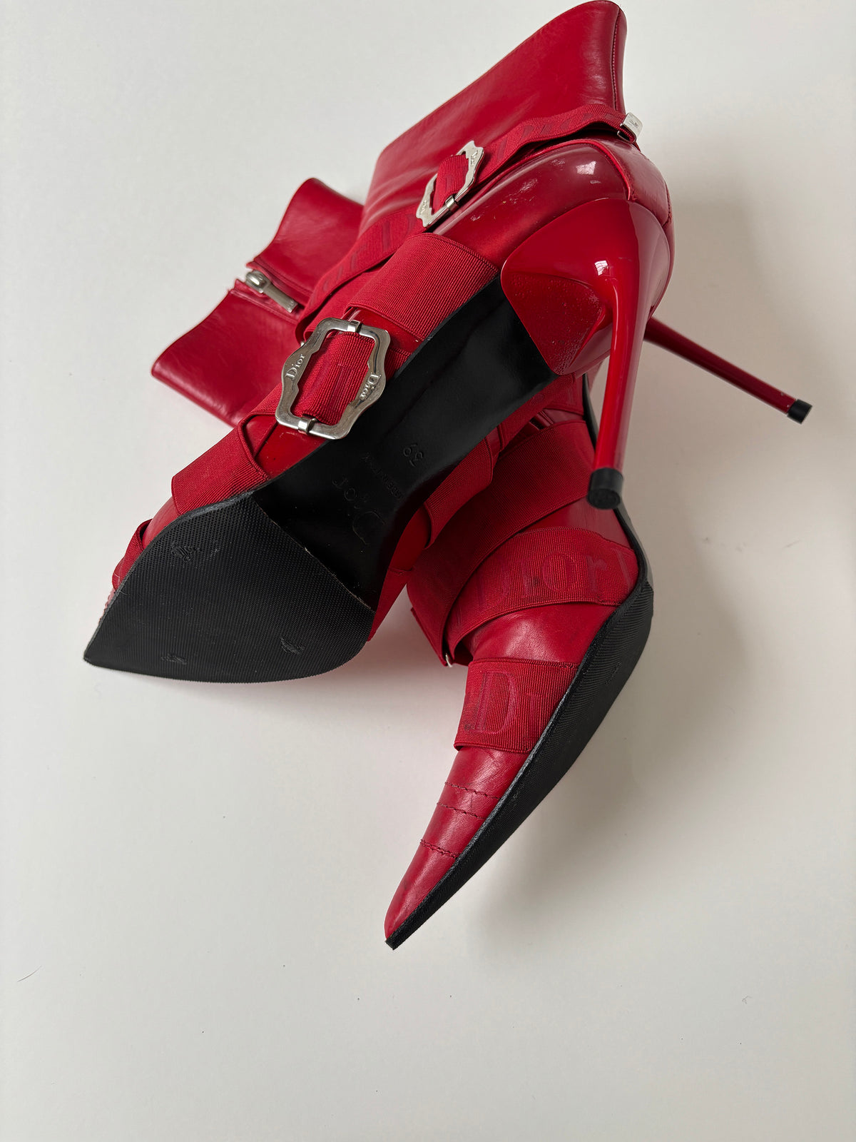 Christian Dior F/W 2004 by John Galliano red ankle boots (EU 39 / US 8.5)