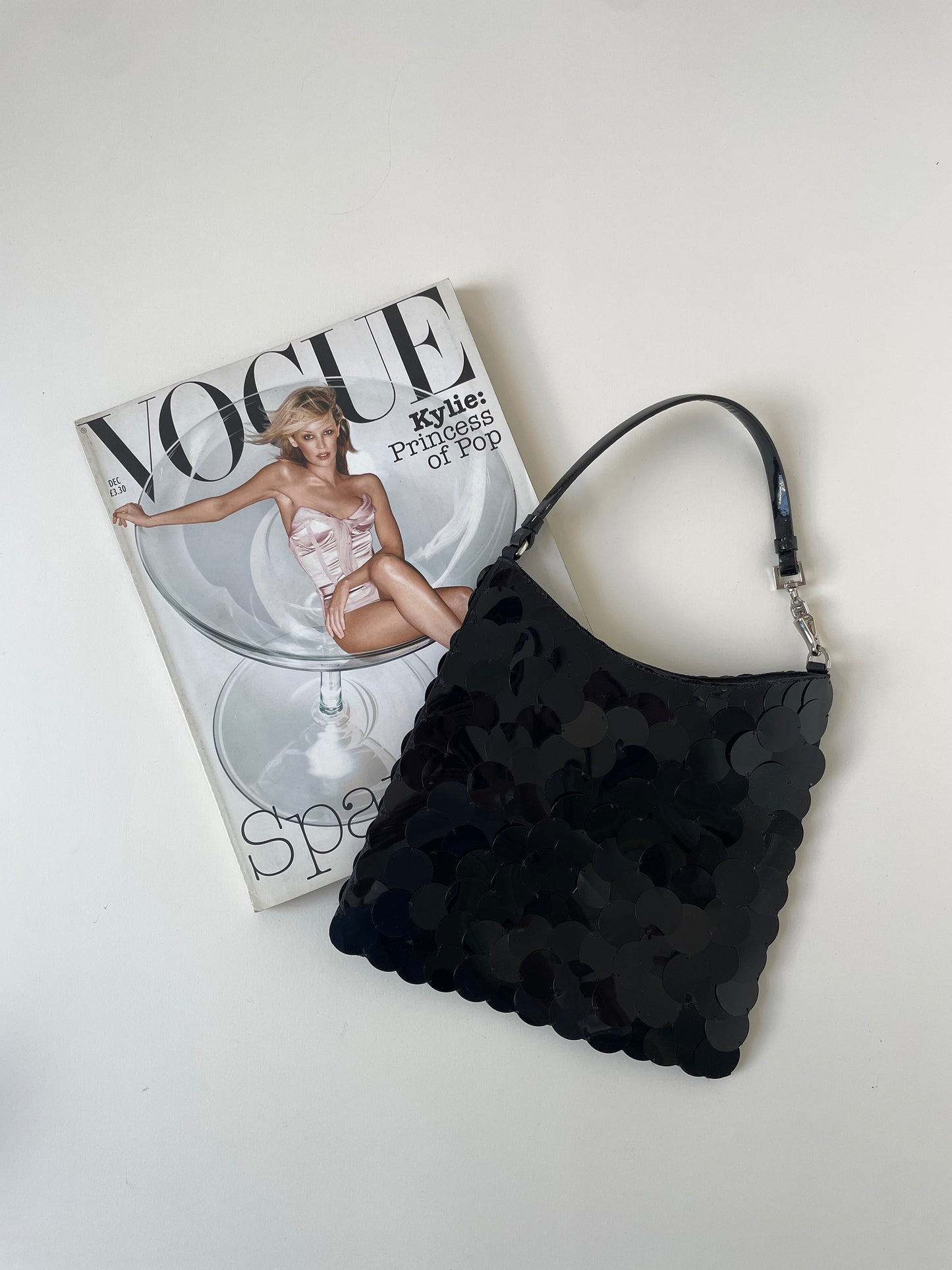 Vintage Prada 1990s black satin mini hobo bag