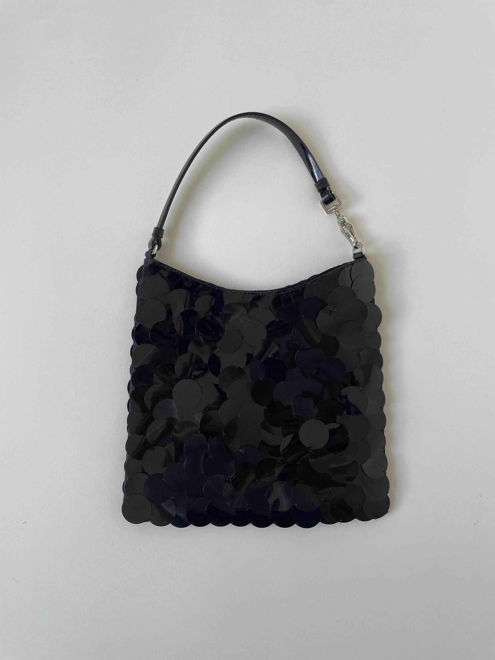 Vintage Prada 1990s black satin mini hobo bag