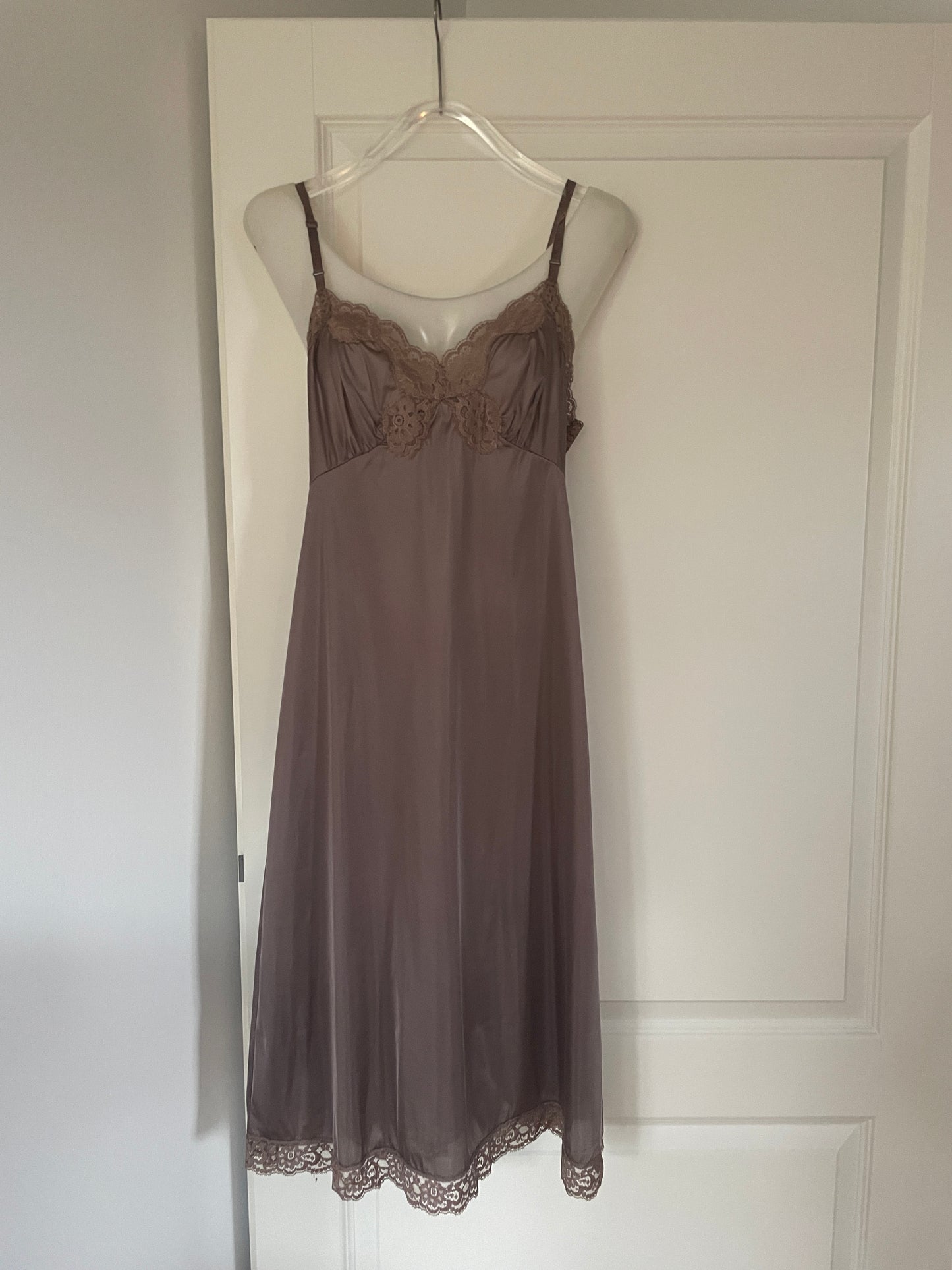 Vintage satin lace slip dress