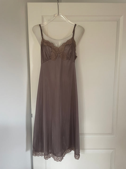 Vintage satin lace slip dress