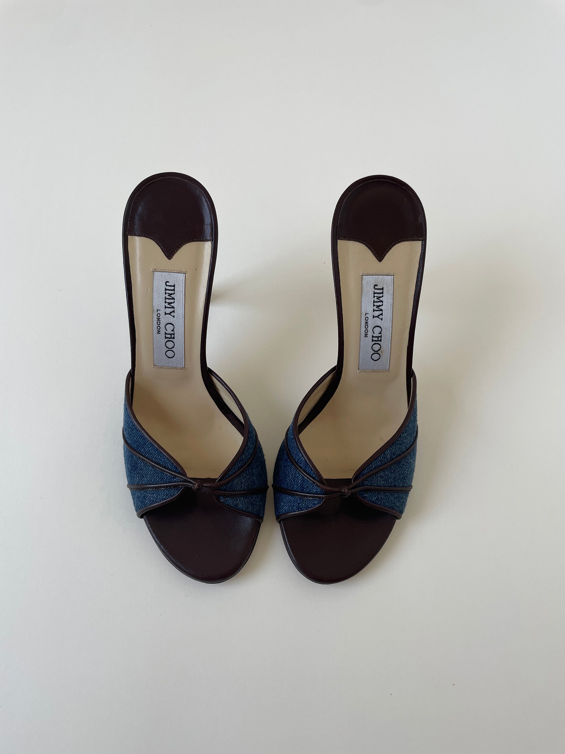 Vintage Jimmy Choo 2000s denim heels