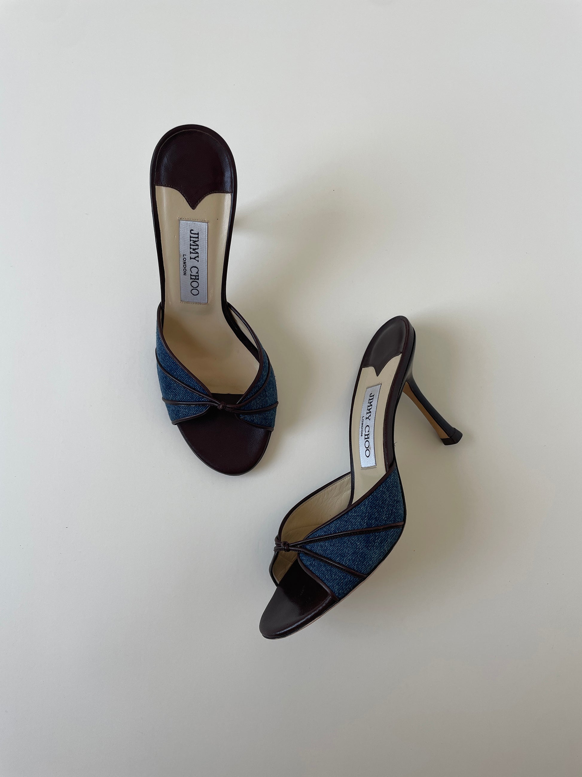 Vintage Jimmy Choo 2000s denim heels