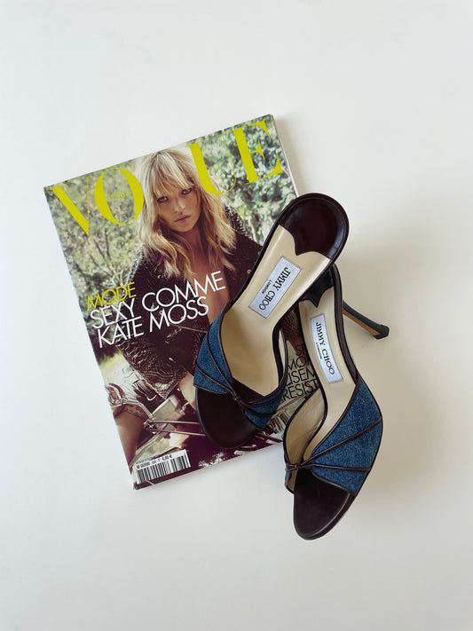 Vintage Jimmy Choo 2000s denim heels