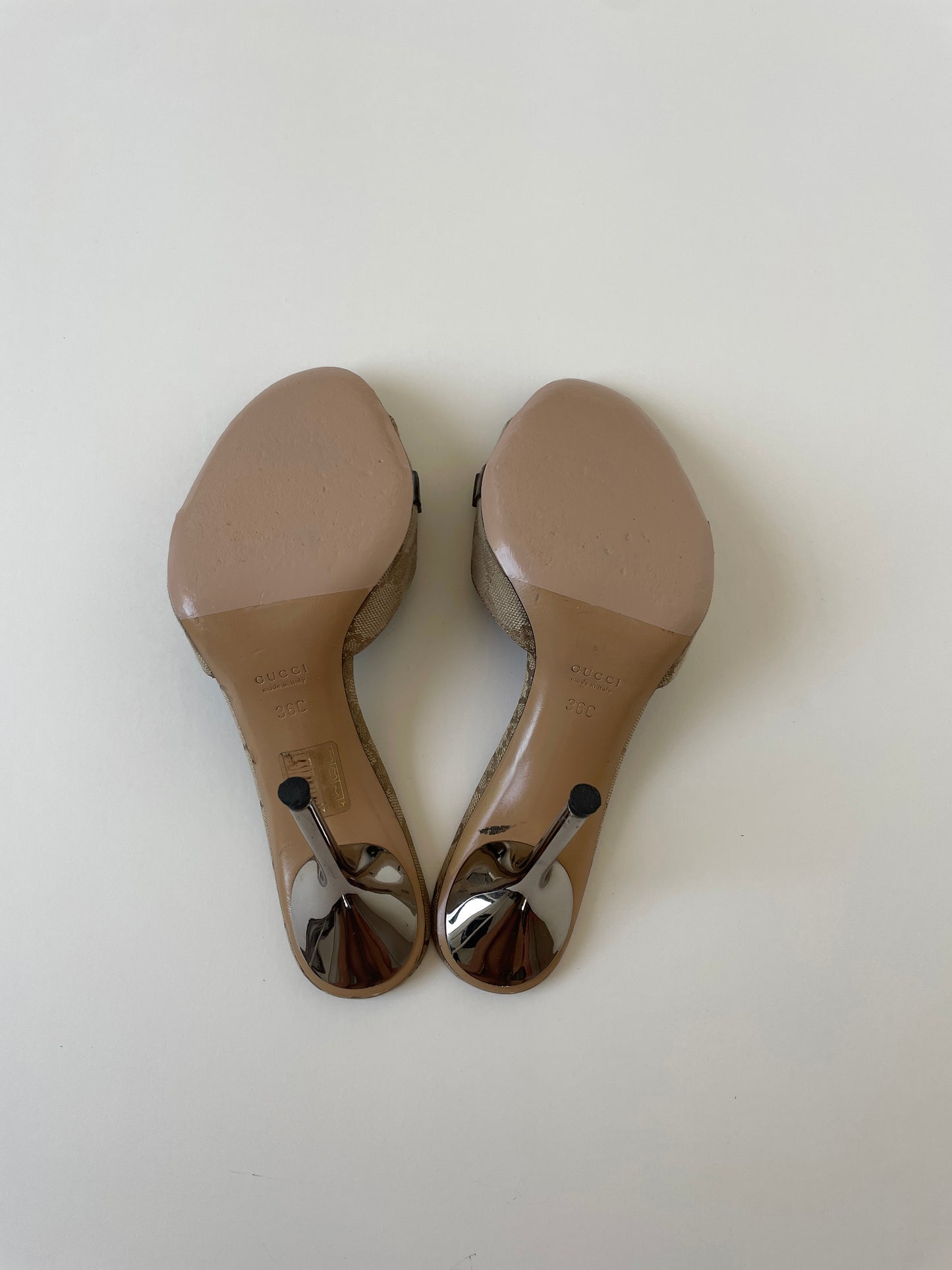 Gucci by Tom Ford 2000s horsebit monogram sandal heels (EU 36 / US 5.5)