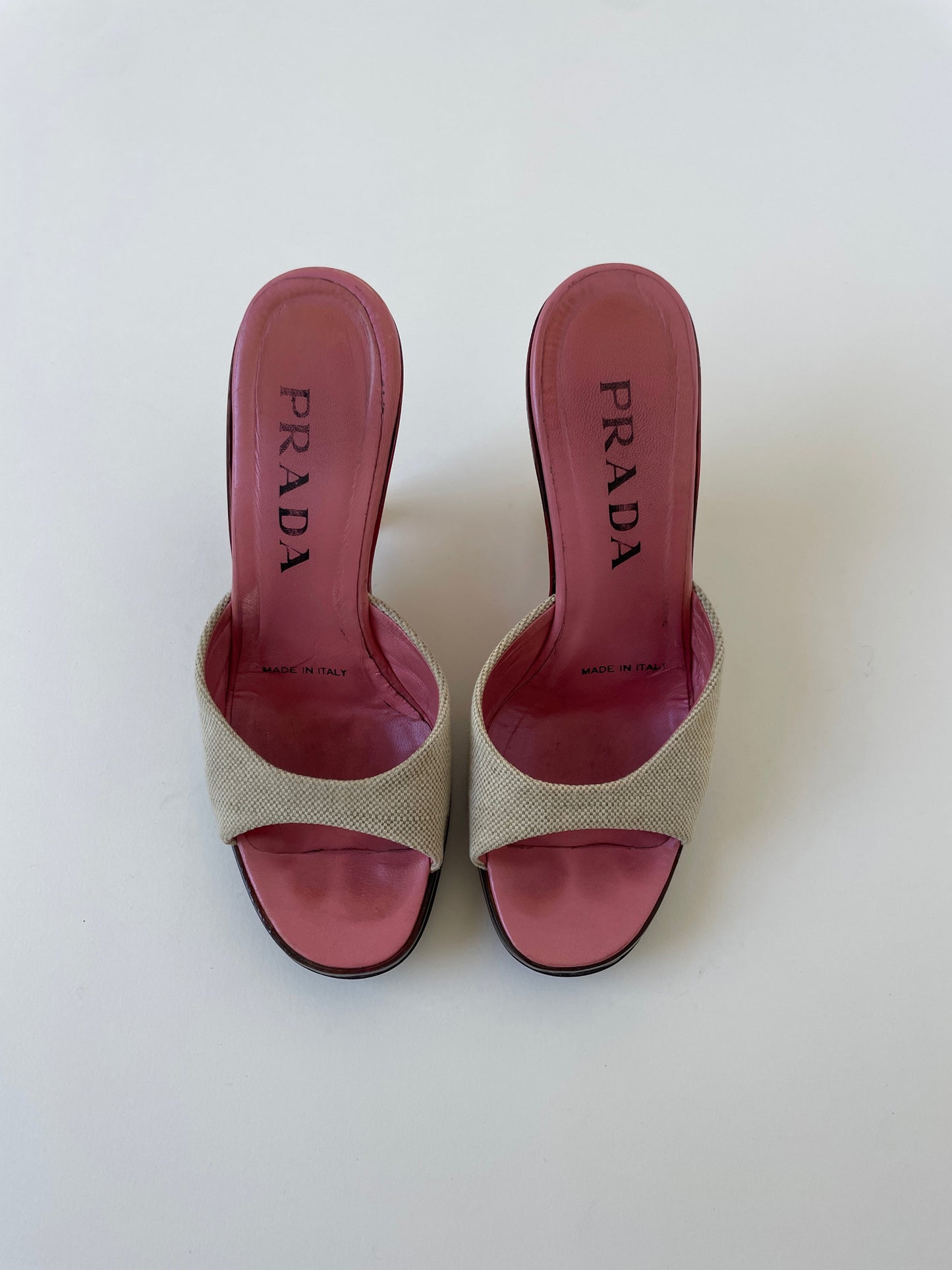 Prada S/S 1998 iconic pink lucite glass wedge heels (EU 36/ US 5.5)