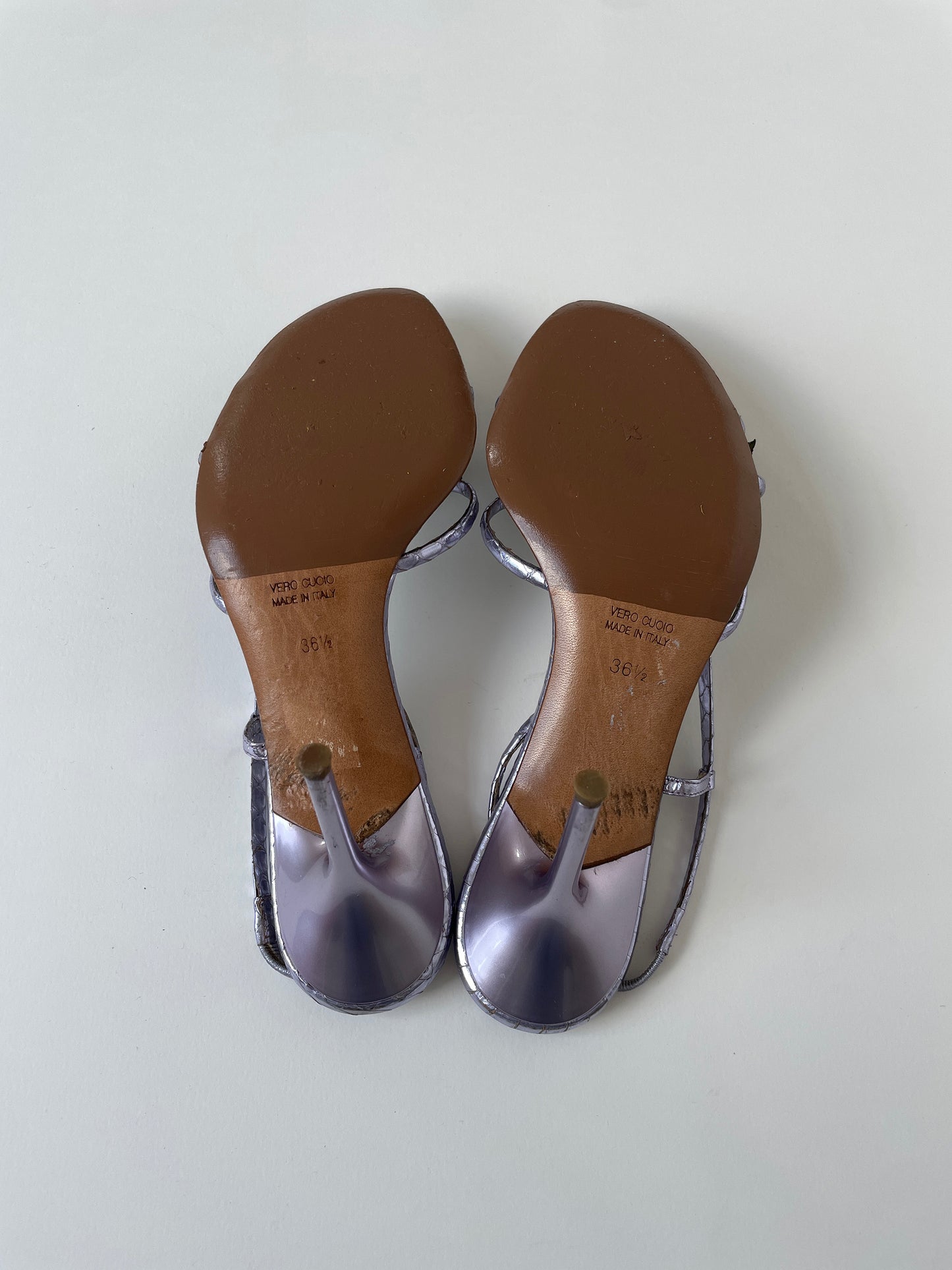 Rene Caovilla 2000s silver lilac garden jewelry sandal heels (EU 36,5 / US 6)