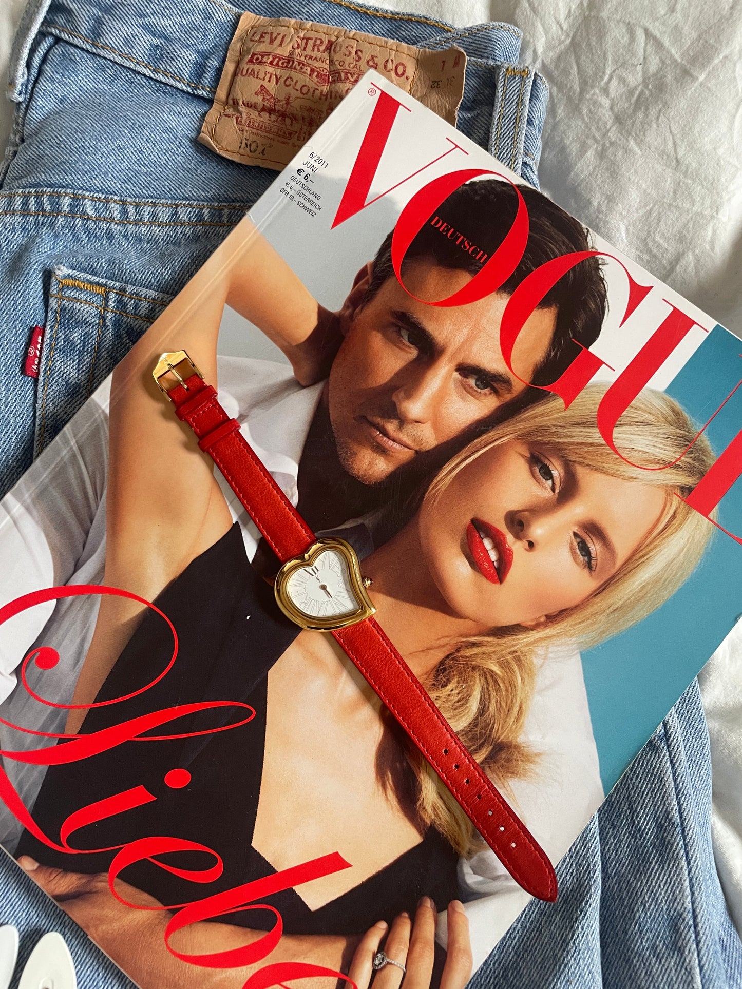 Vintage Yves Saint Laurent heart watch