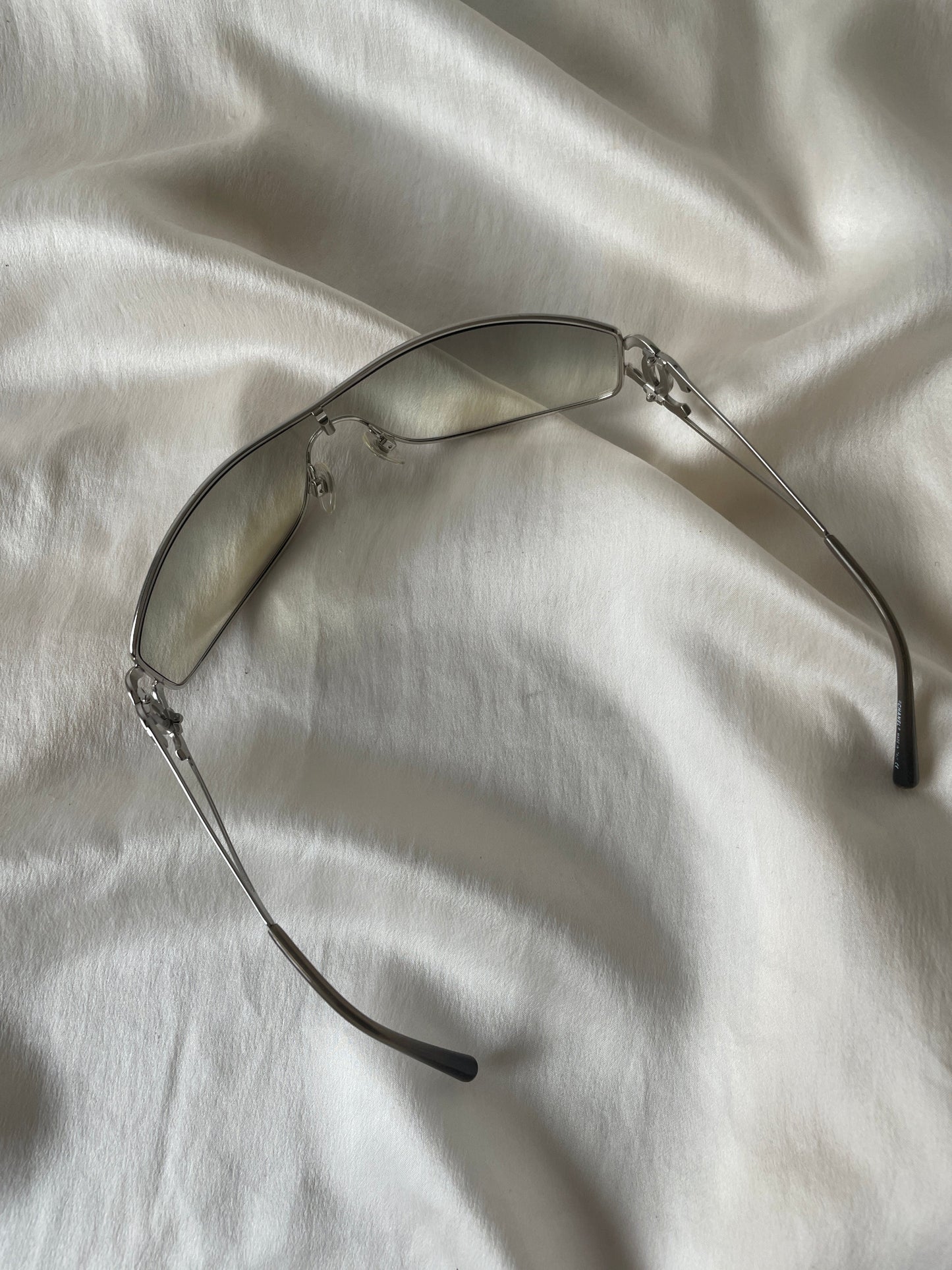 Chanel 2000s rhinestone shield sunglasses