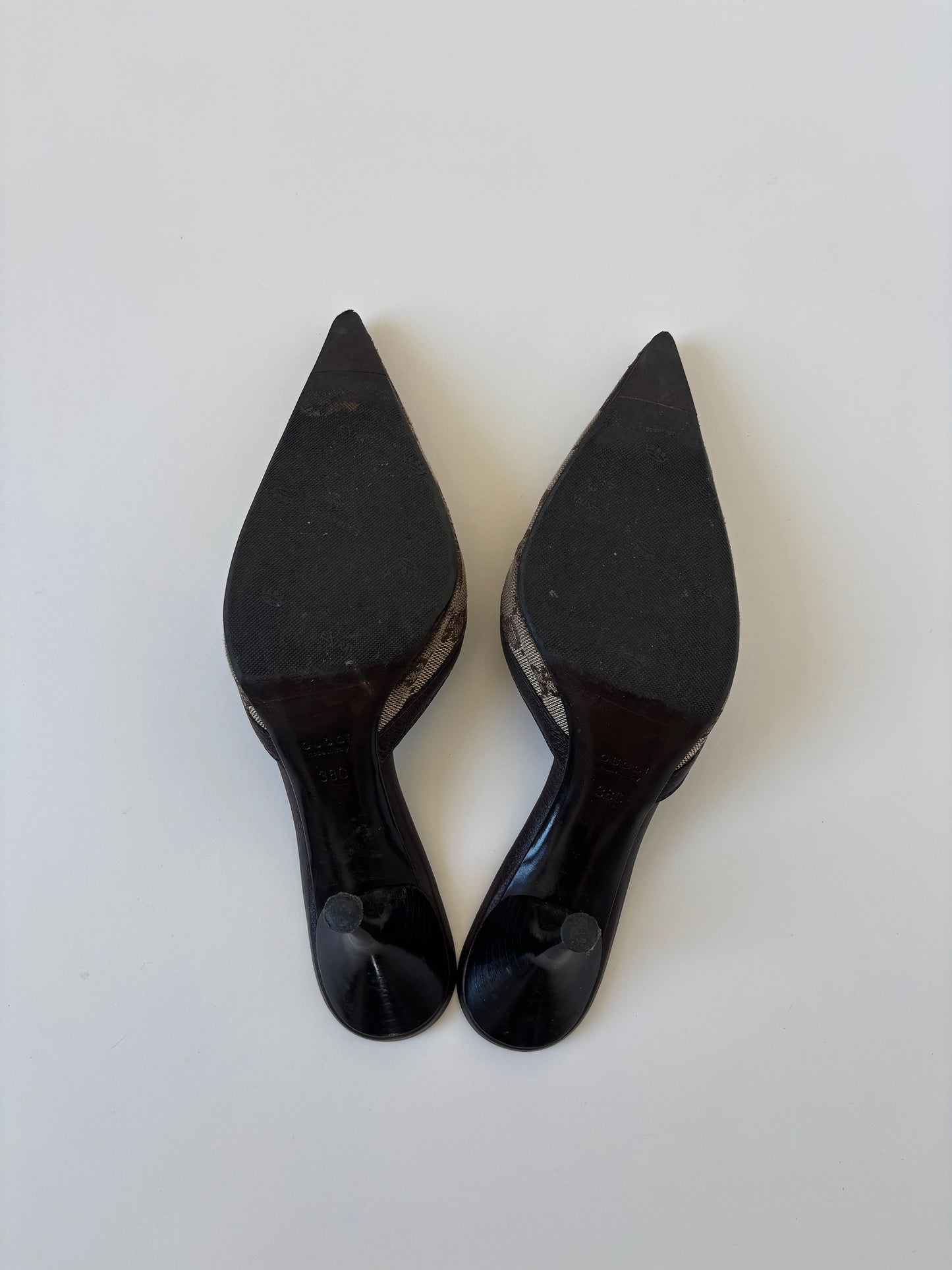 Gucci by Tom Ford 2000s brown D-Ring monogram mules (EU 38 / US 7.5)