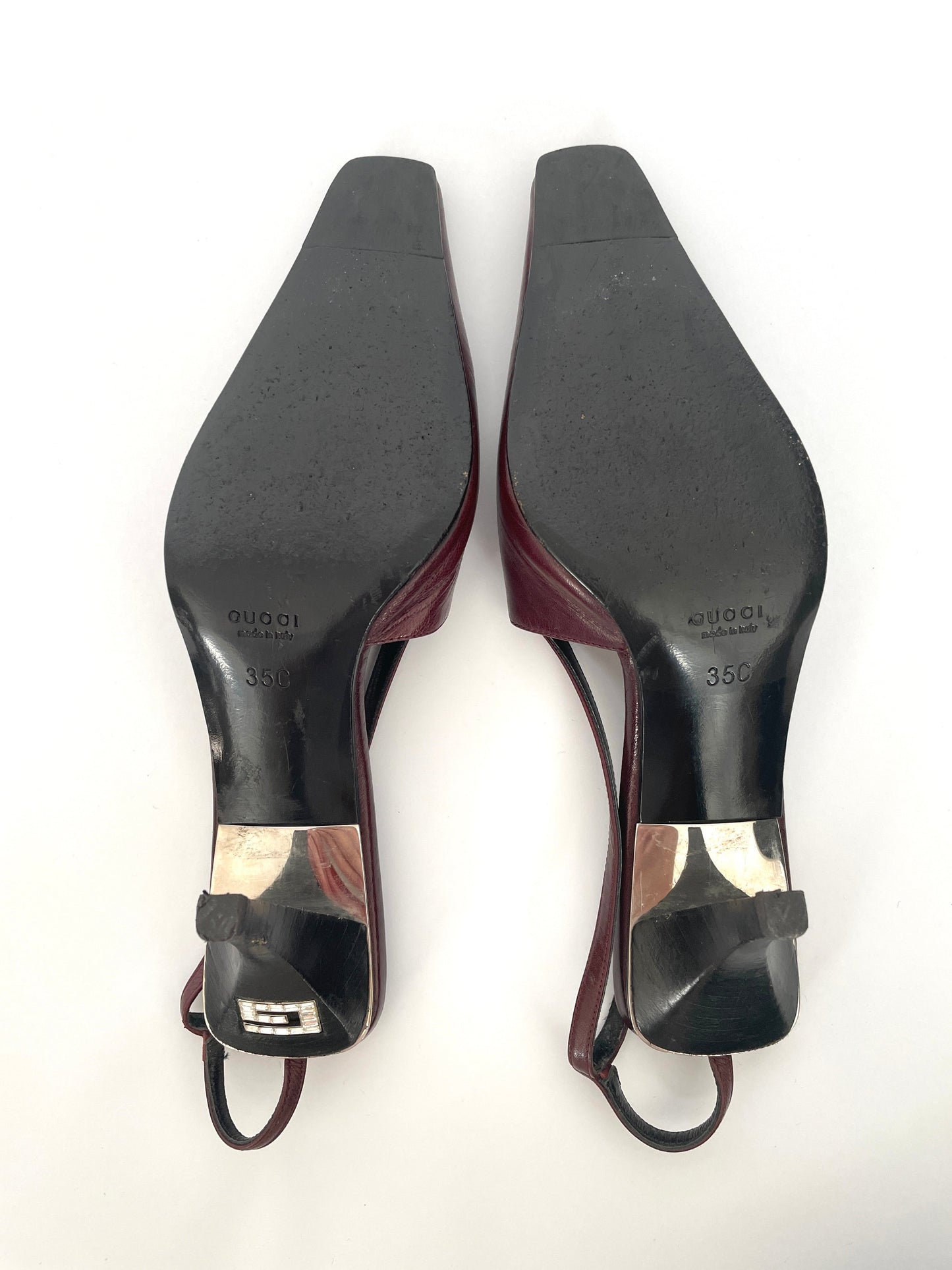 Gucci by Tom Ford iconic GG rhinestone cherry red slingback