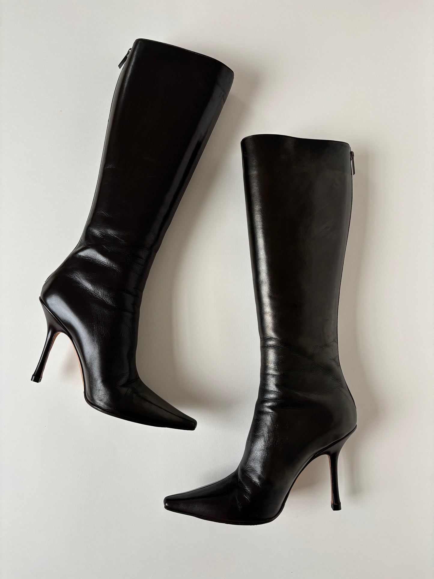 Vintage Jimmy Choo Jimmy Choo iconic black 90s boots as seen on Jennifer Aniston