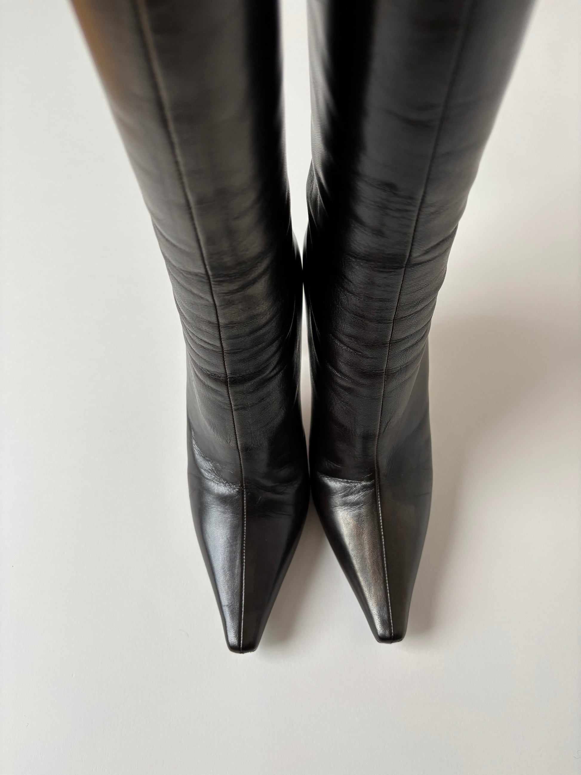 Vintage Jimmy Choo Jimmy Choo iconic black 90s boots as seen on Jennifer Aniston