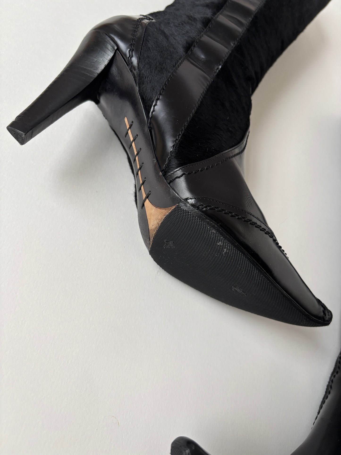 Christian Dior by John Galliano 2000s iconic black pony western boots (EU 39,5 / US 9)