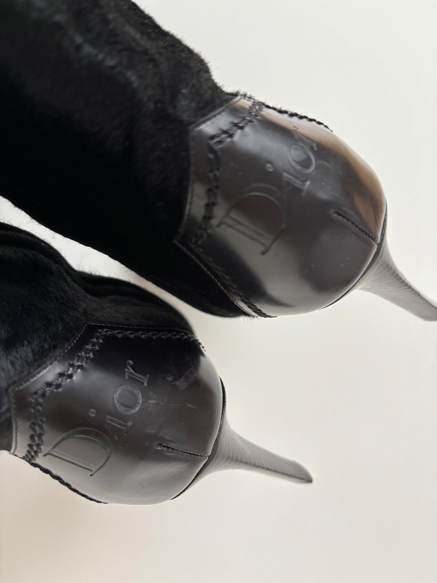 Christian Dior by John Galliano 2000s iconic black pony western boots (EU 39,5 / US 9)