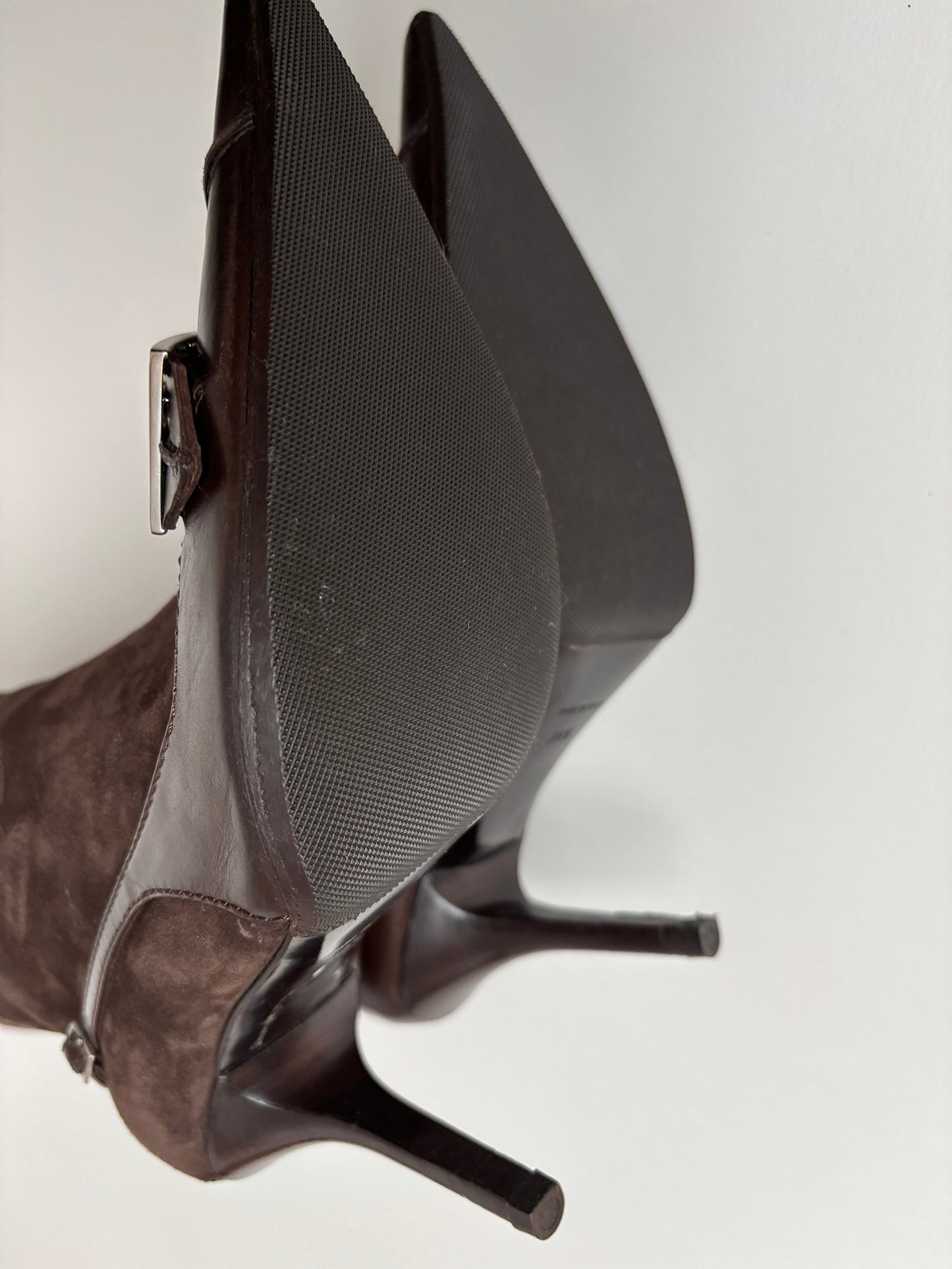 Christian Dior by John Galliano 2000s iconic dark brown slim buckle boots (EU 39,5 / US 9)