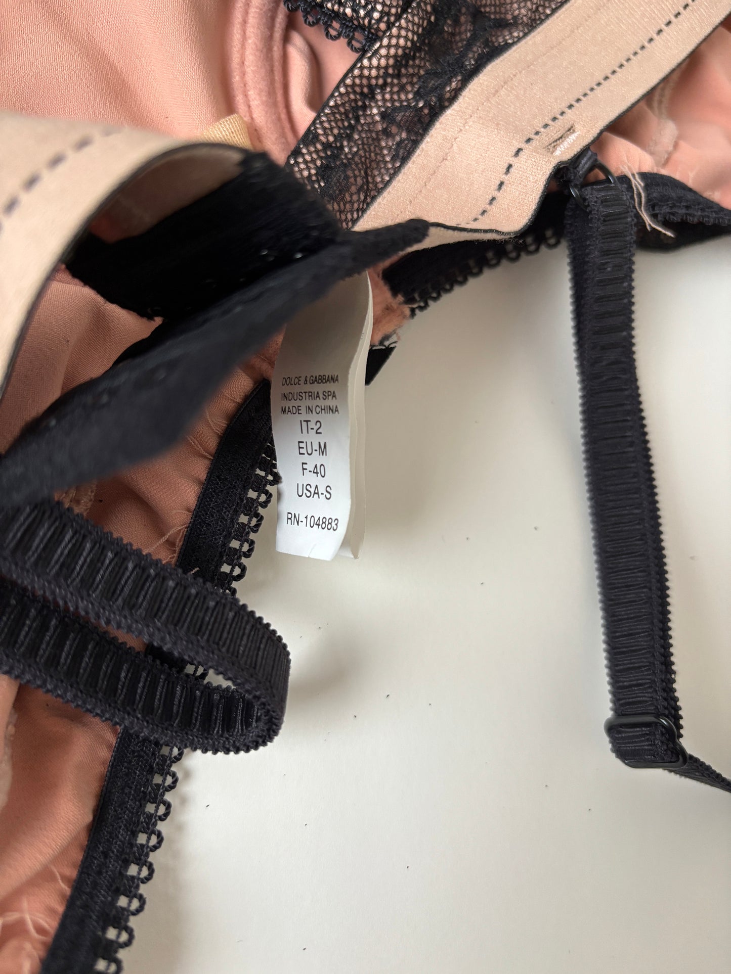 Dolce & Gabbana 2000s black lace bra corset top set UNWORN XS-S