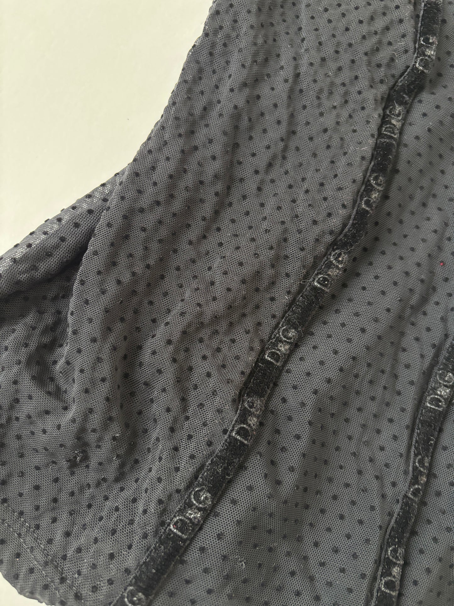 Dolce & Gabbana 2000s sheer dots black bra corset top XS-S