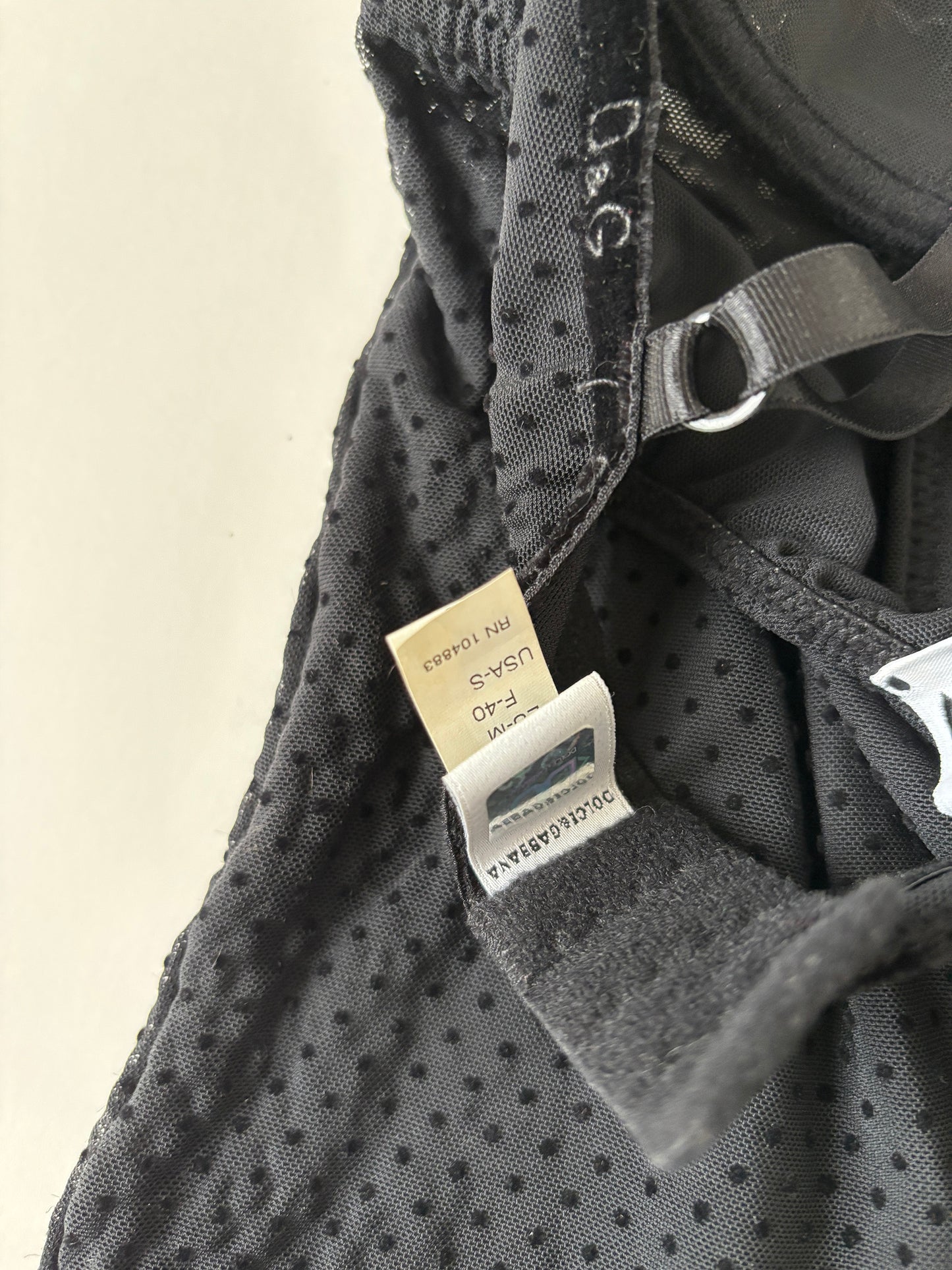 Dolce & Gabbana 2000s sheer dots black bra corset top XS-S