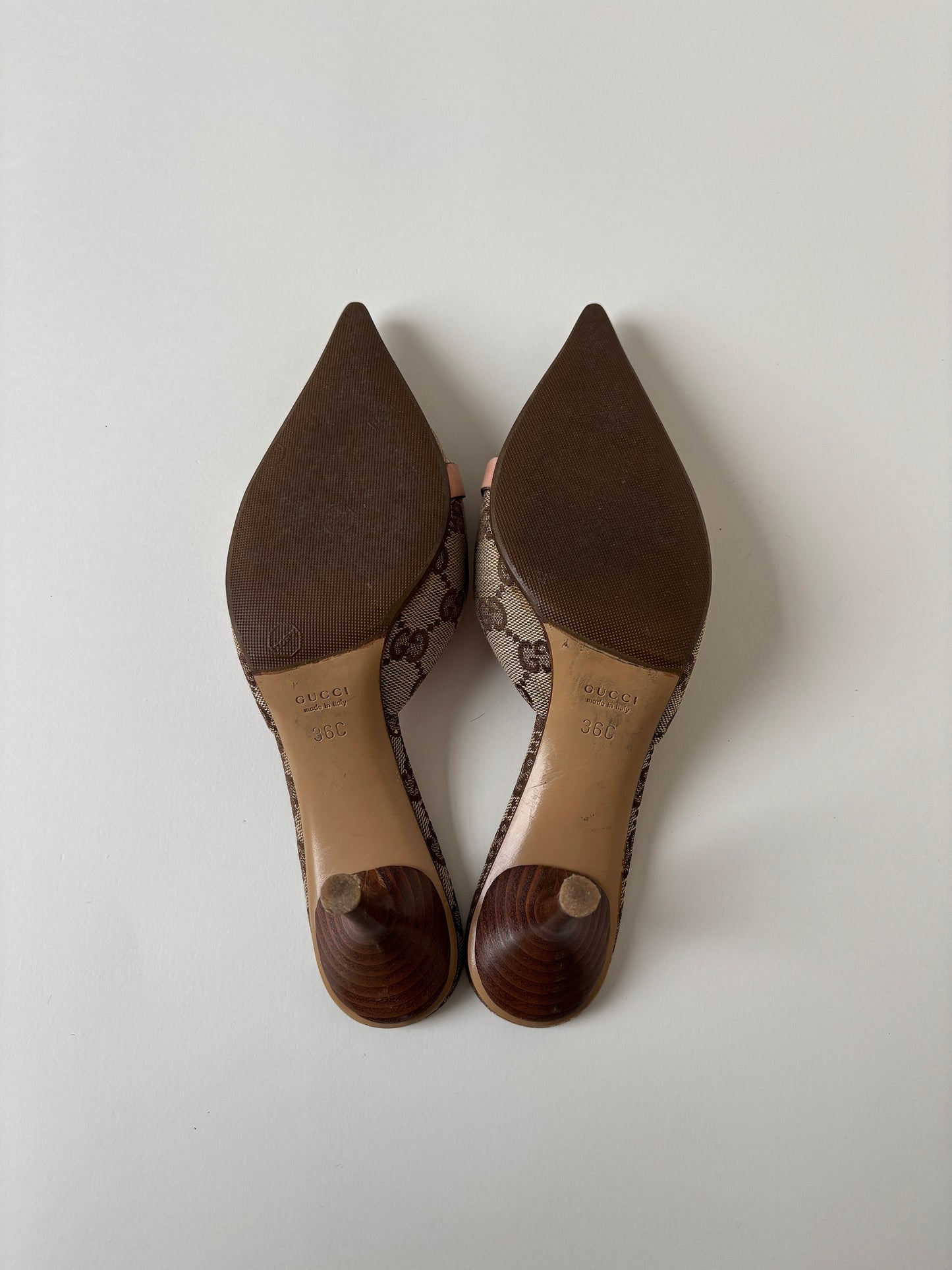 Gucci 2000s by Tom Ford pink horsebit monogram mules (EU 36 / US 5.5)