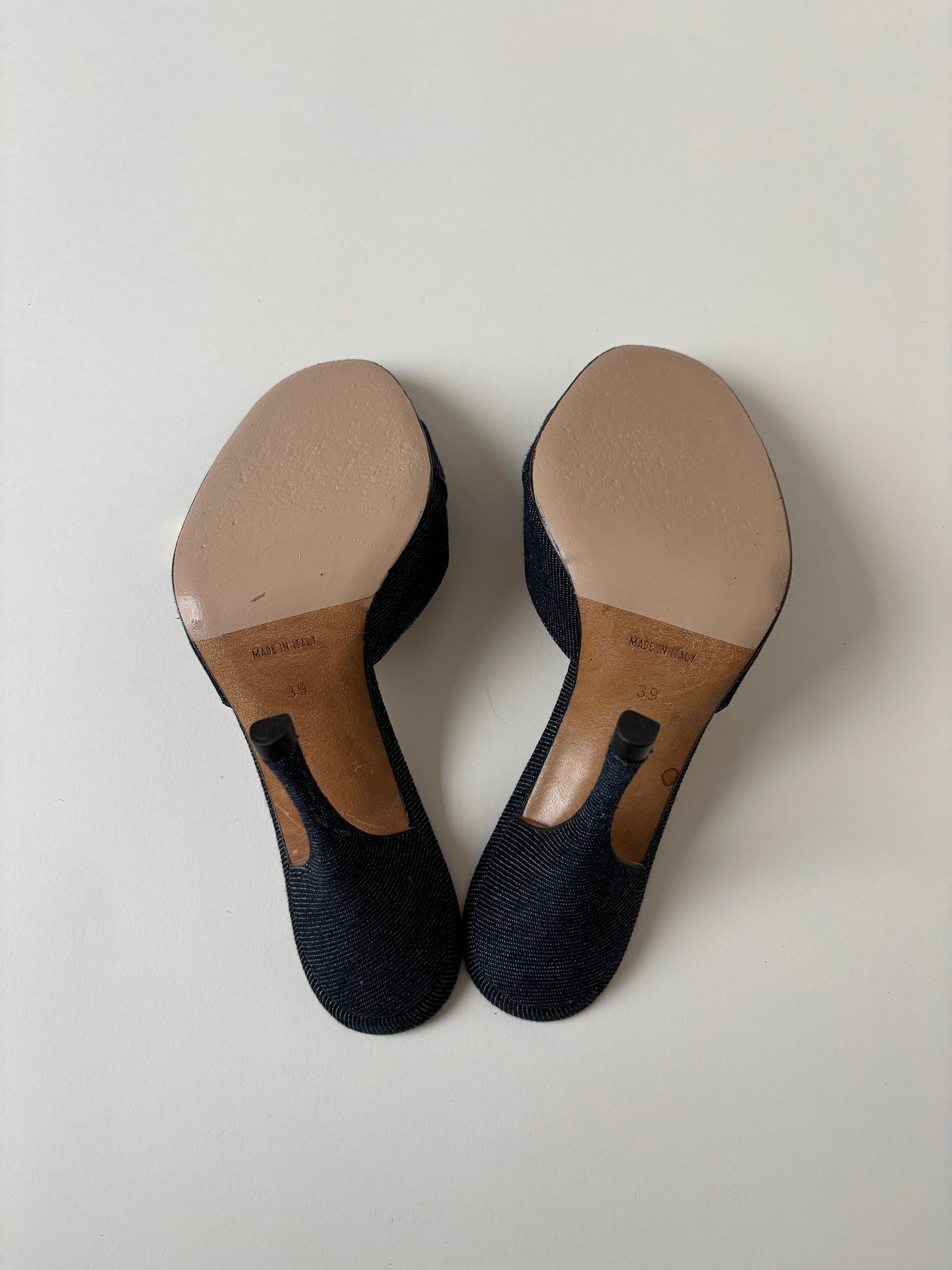 Christian Dior by John Galliano 2000s iconic denim lock key heels (EU 39 / US 8.5)