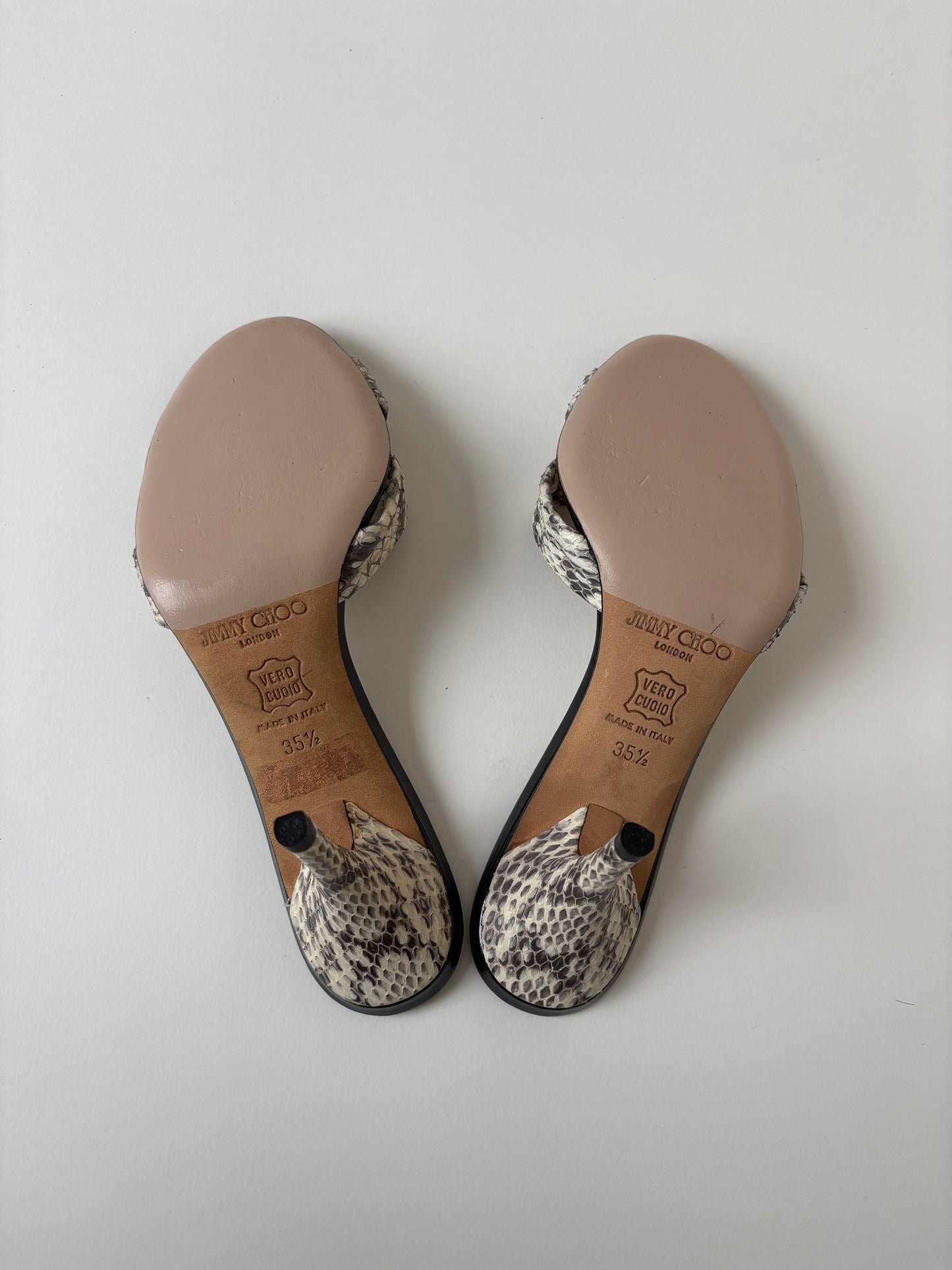 Jimmy Choo 1990s beige snake heels (EU 35.5 / US 5)