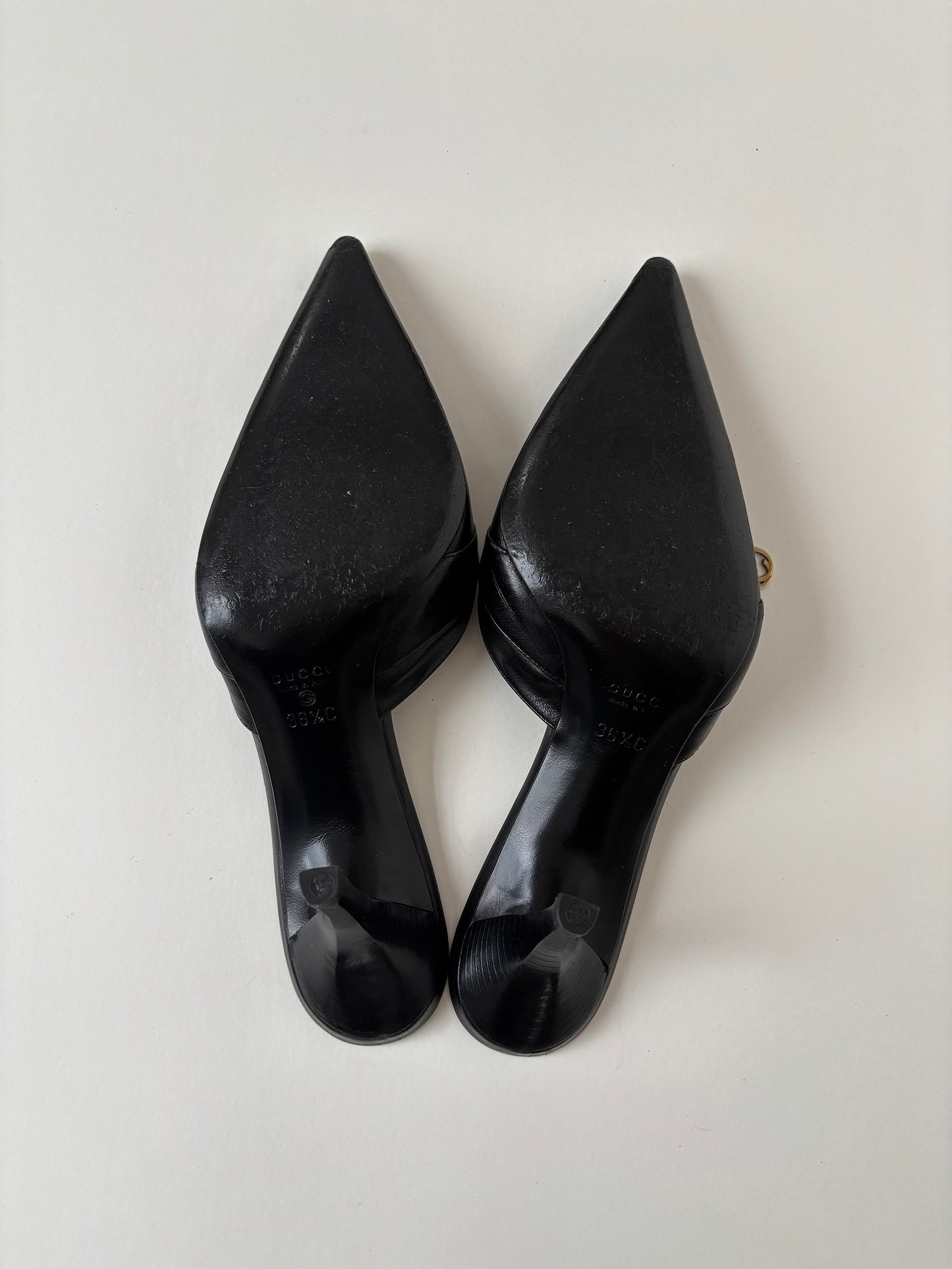Gucci by Tom Ford 2000s black mules with GG charm (EU 36,5 / US 6)