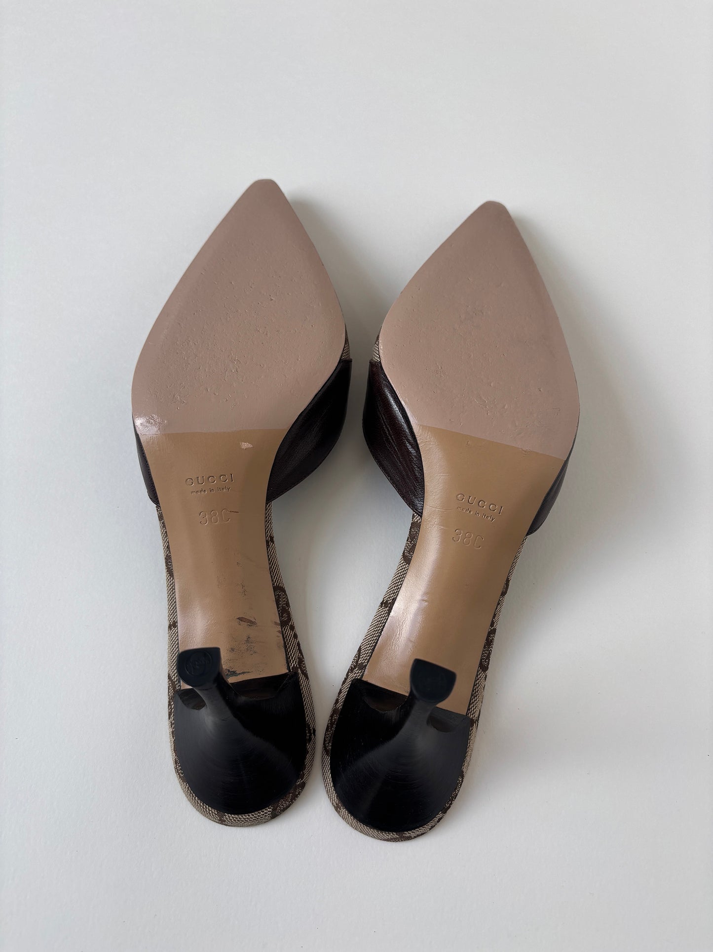 Gucci by Tom Ford 2000s brown bow monogram mules (EU 38 / US 7.5)