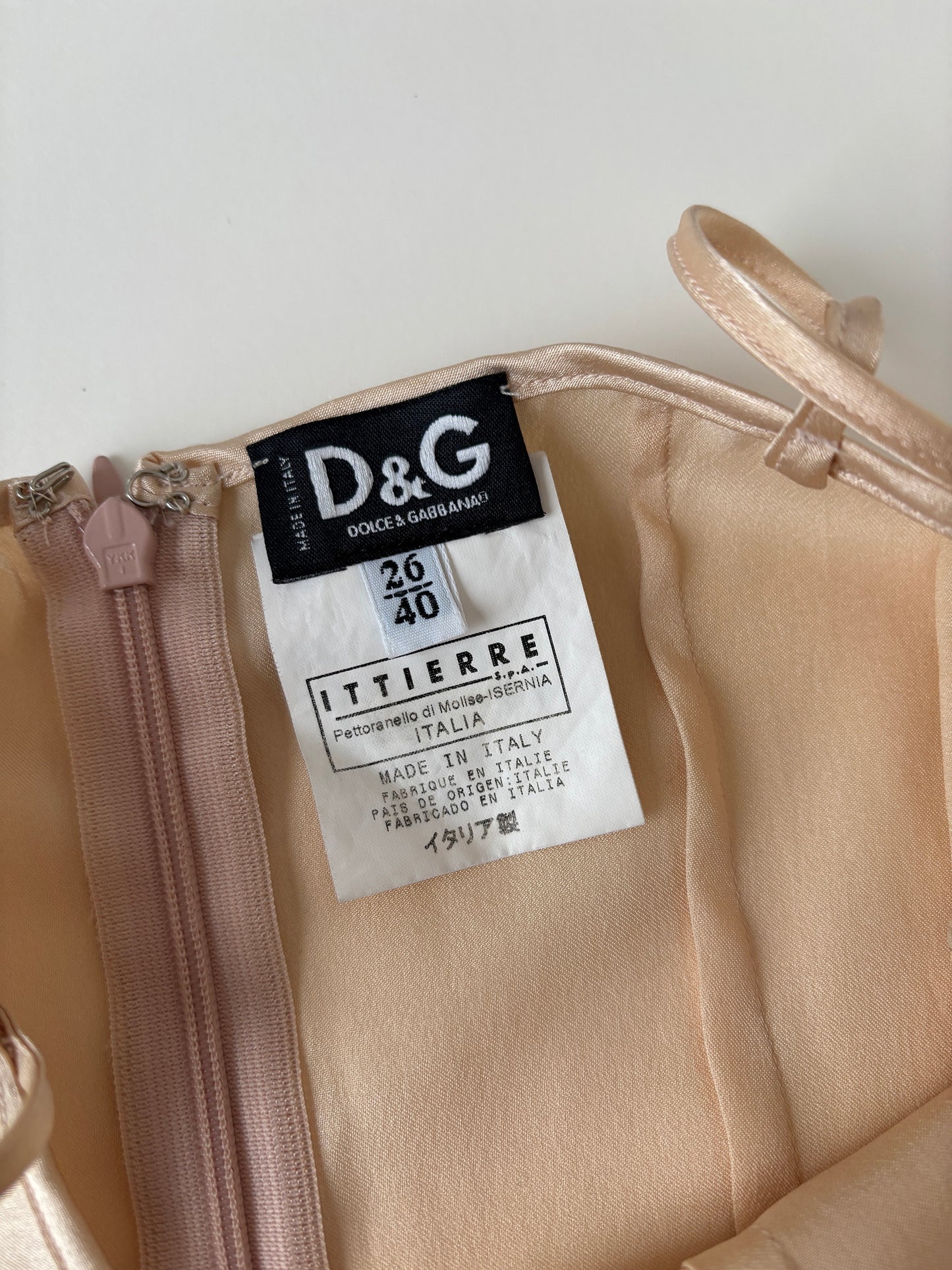 Dolce & Gabbana 2000s ivory silk mini slip dress