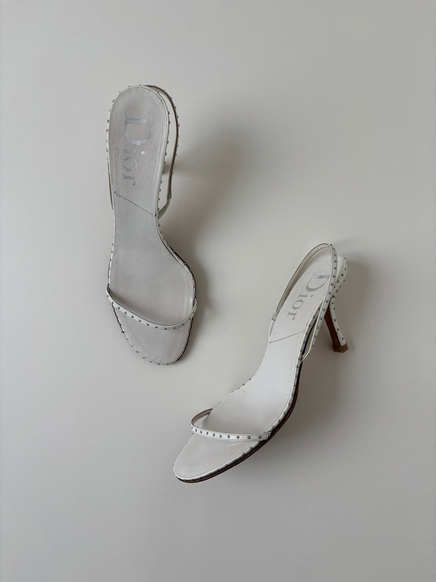 Christian Dior by John Galliano 2000s white studs sandal heels (EU 39 / US 8.5)