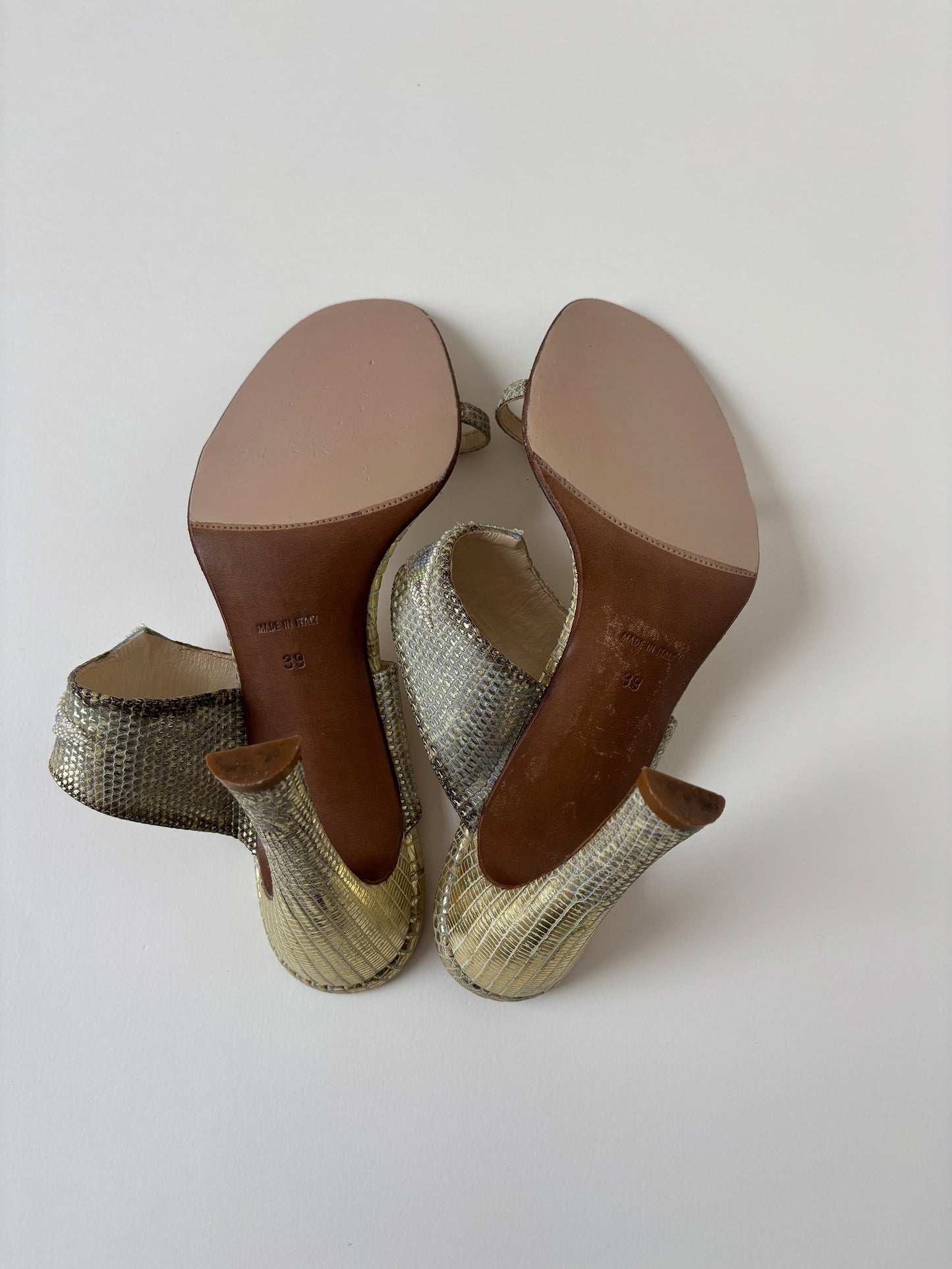 Christian Dior by John Galliano 2000s beaded CD golden python heels (EU 39 / US 8.5)