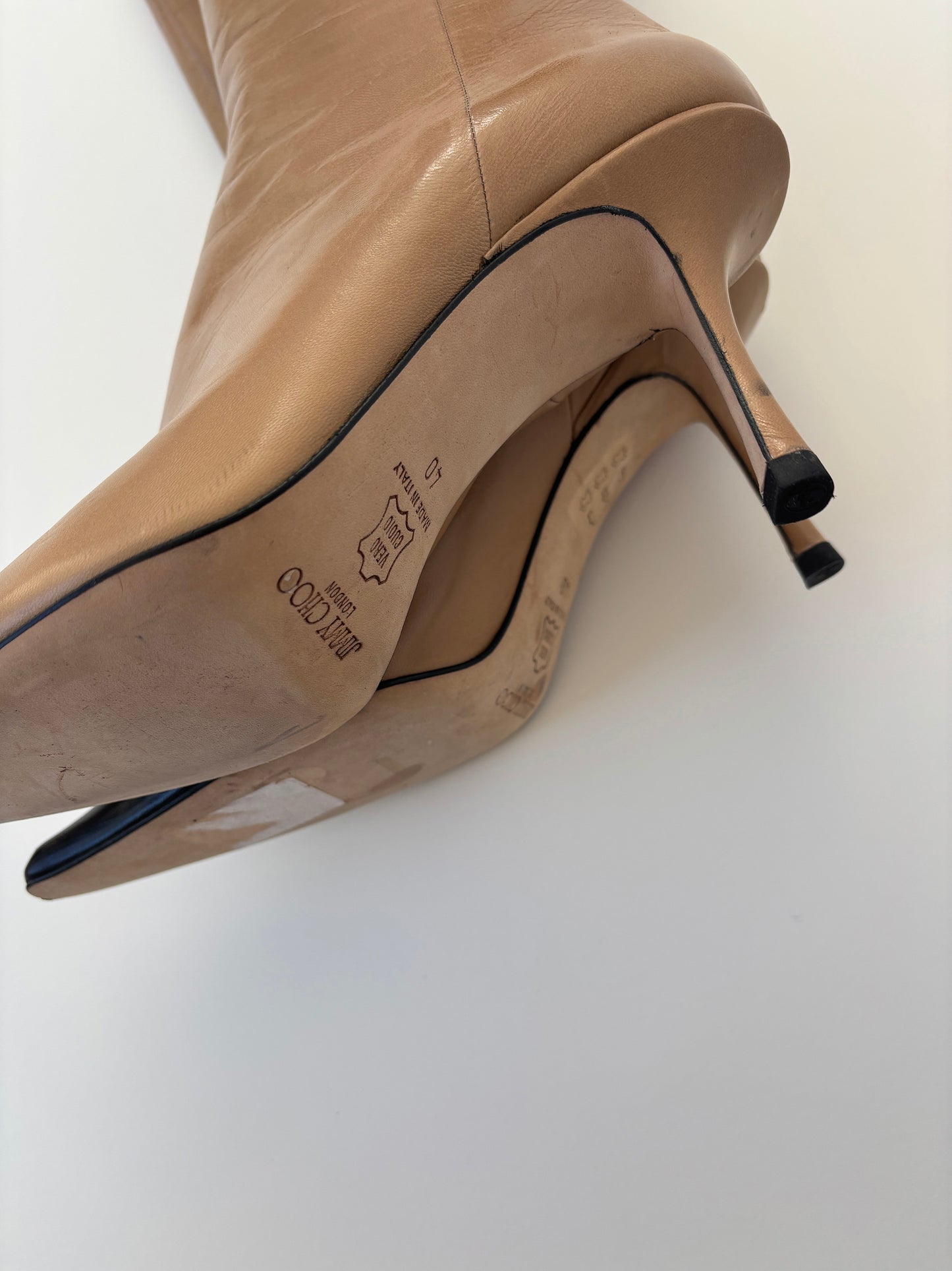 Jimmy Choo iconic 1990s nude two tone boots UNWORN (EU 40/ US 9.5)