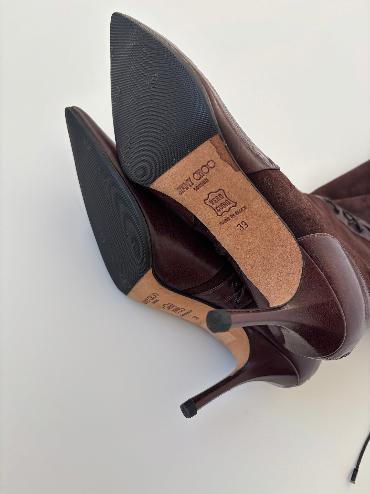 Jimmy Choo iconic 1990s dark brown stitching boots (EU 39 / US 8.5)