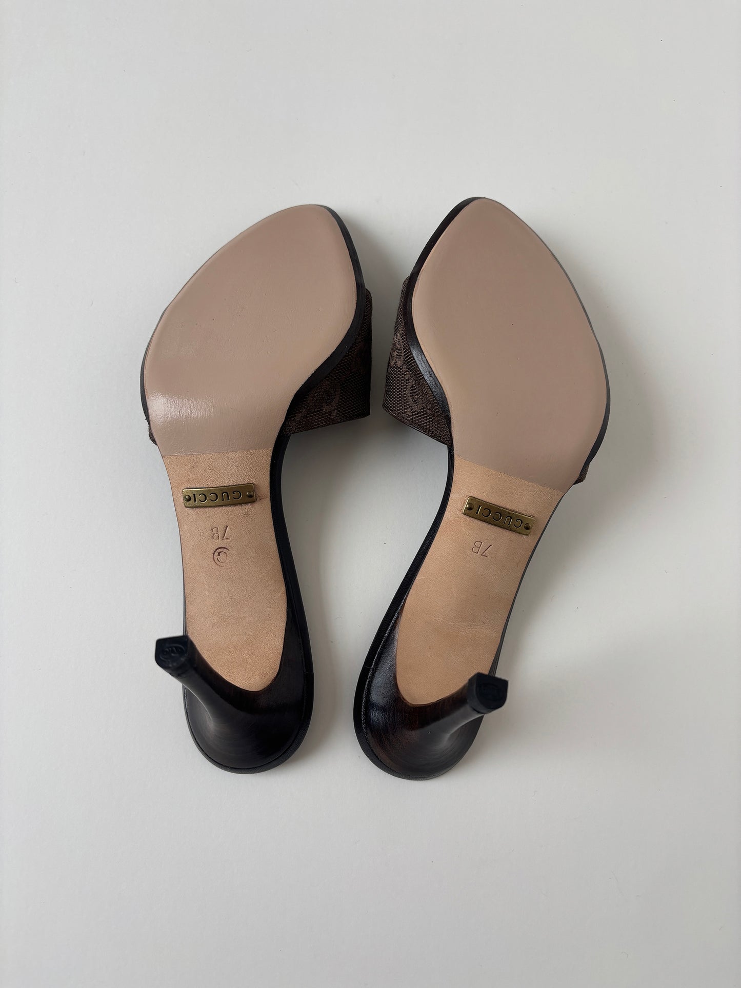Gucci by Tom Ford 2000s minimalistic brown monogram heels (EU 37,5 / US 7)